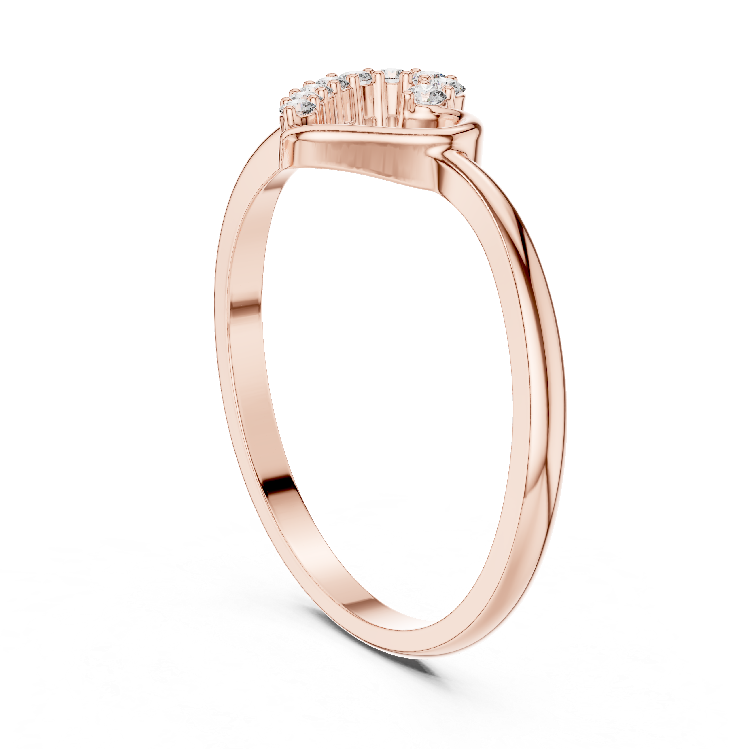 Open Heart Diamond Ring