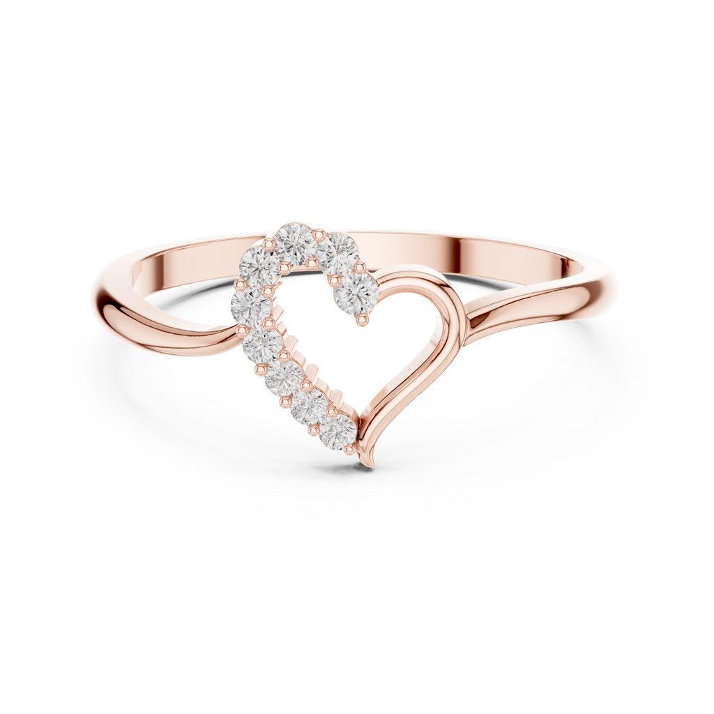 Open Heart Diamond Ring