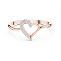 Open Heart Diamond Ring