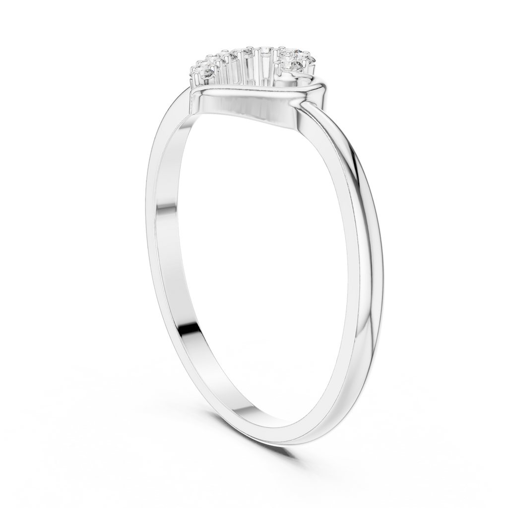 Open Heart Diamond Ring