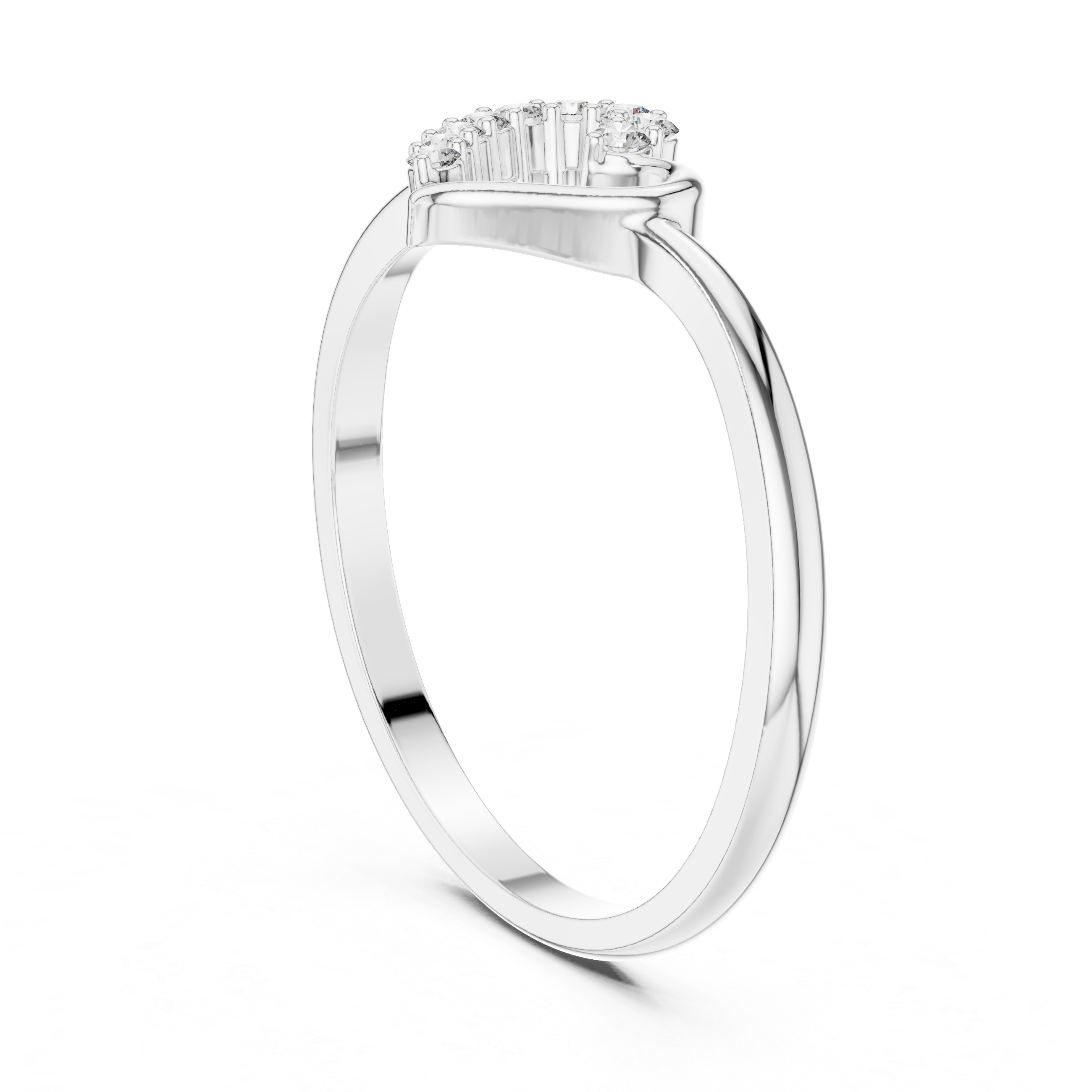 Open Heart Diamond Ring