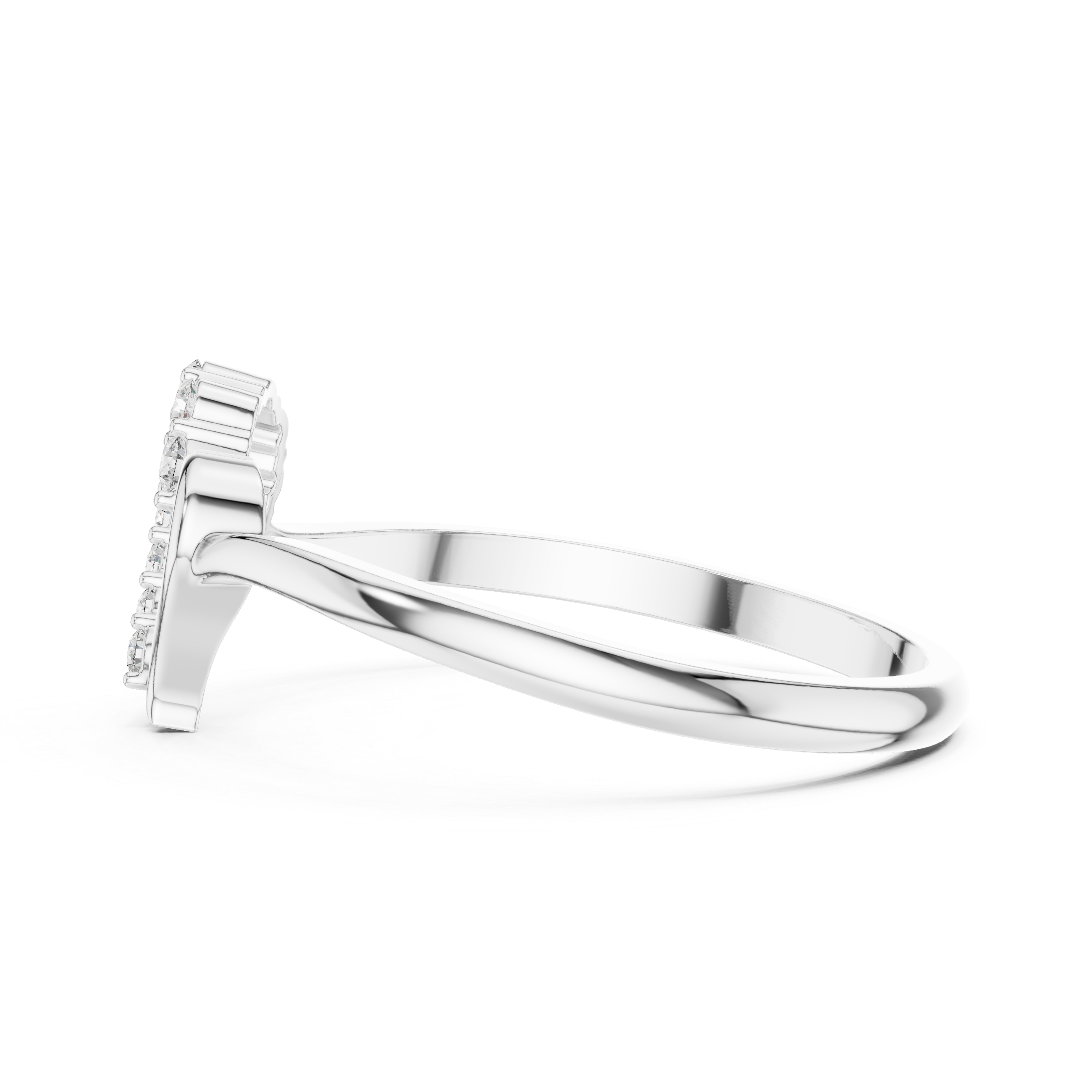 Open Heart Diamond Ring