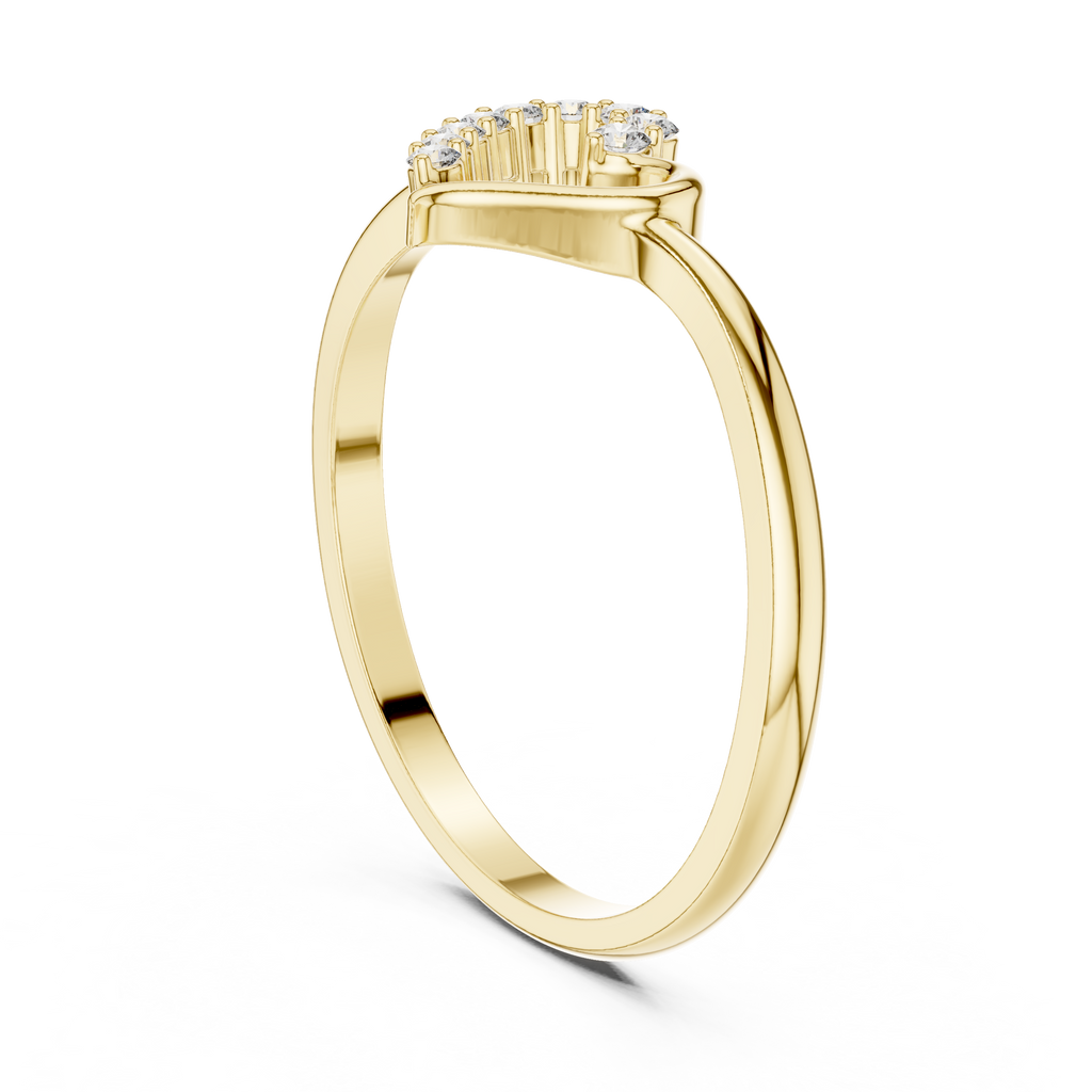 Open Heart Diamond Ring