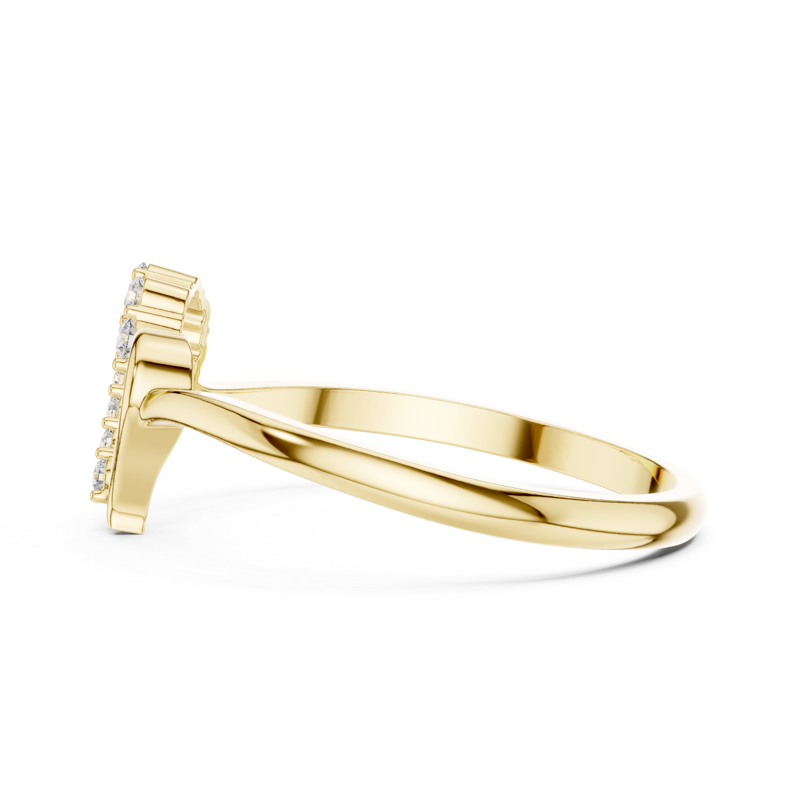 Open Heart Diamond Ring