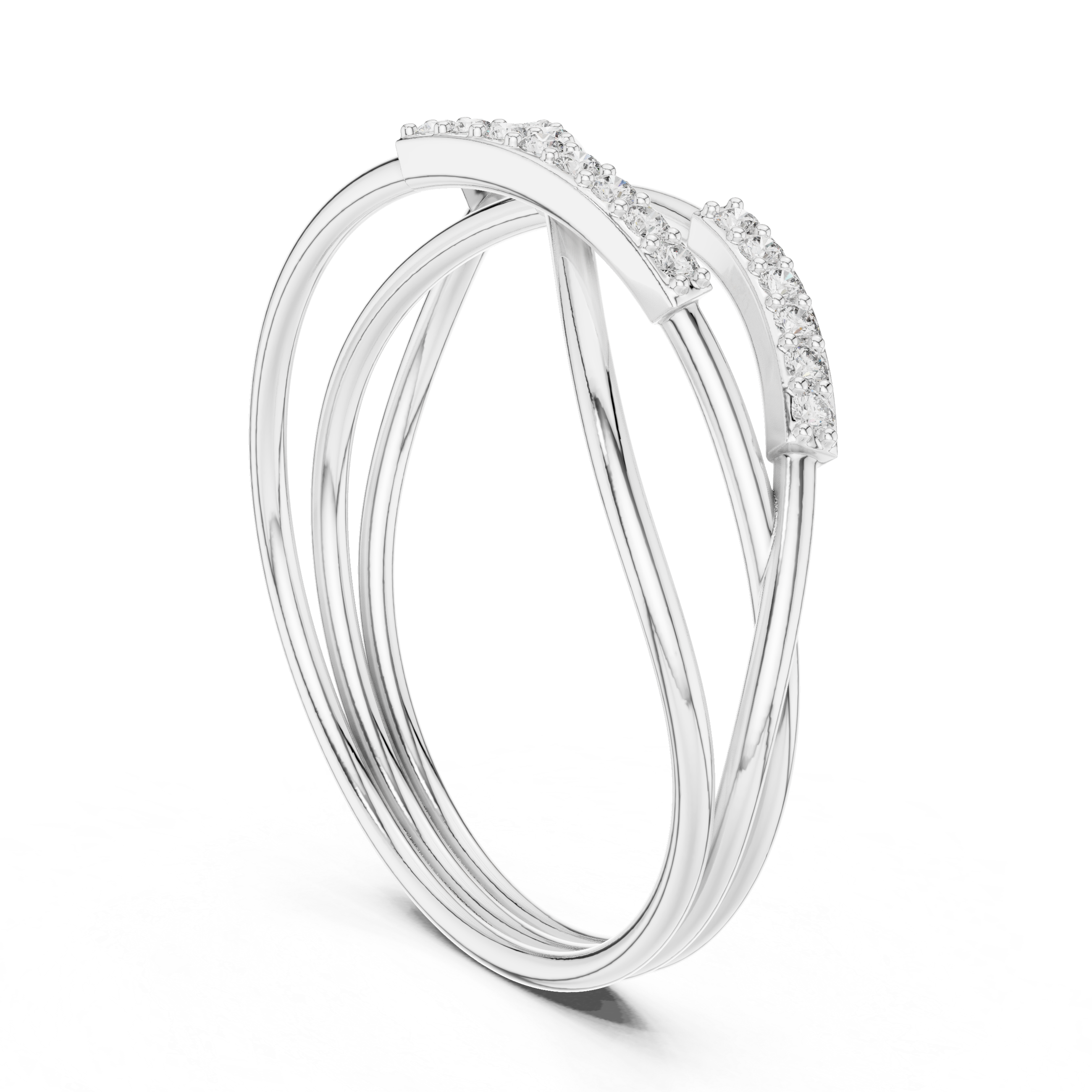 Double Row Diamond Band Ring