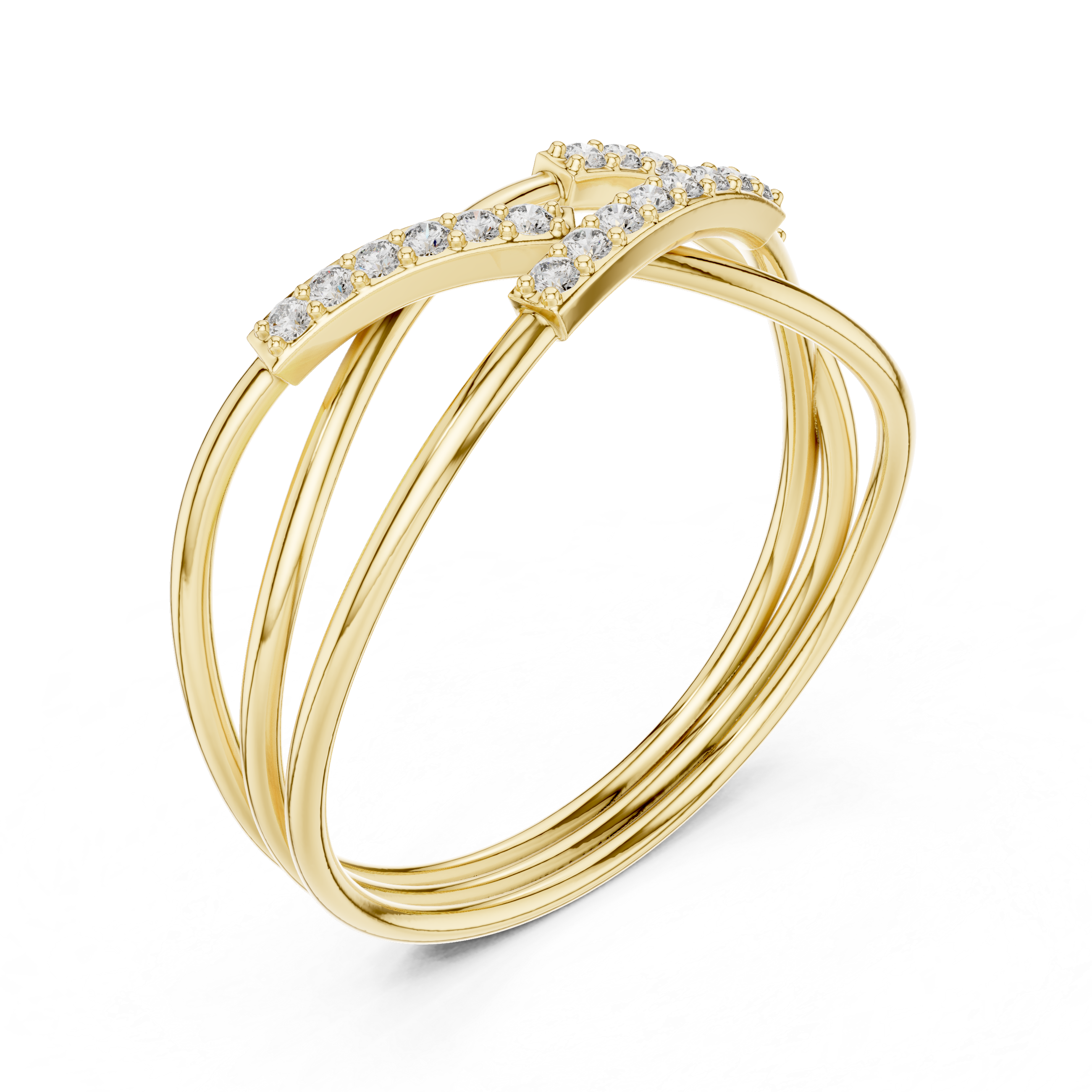 Double Row Diamond Band Ring