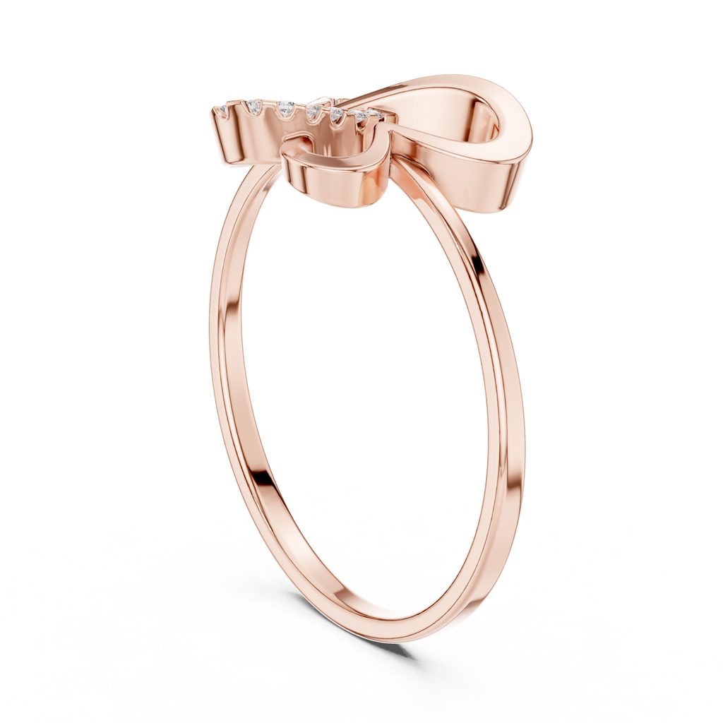 Diamond Heart Bow Ring