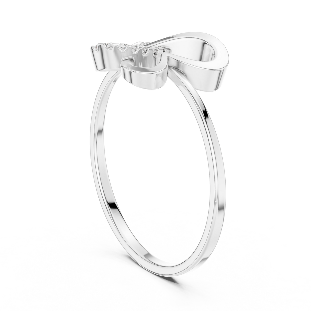Diamond Heart Bow Ring