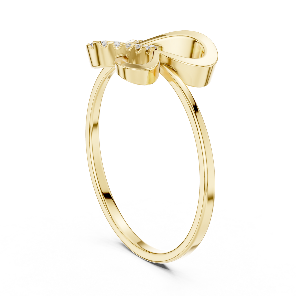 Diamond Heart Bow Ring