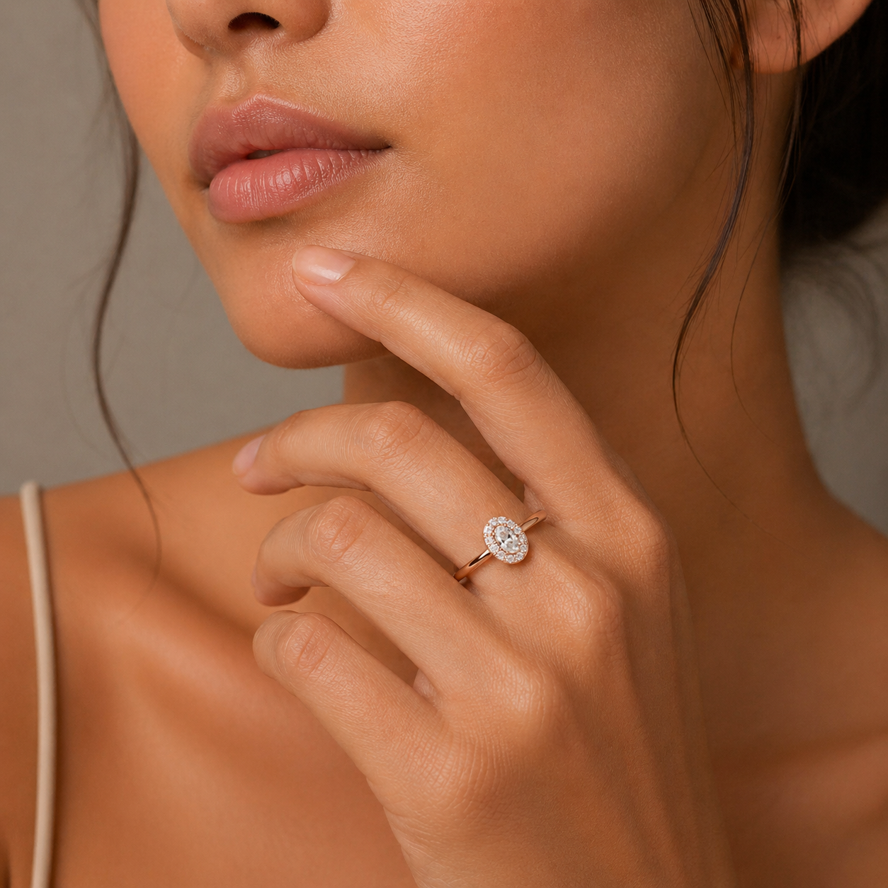 Oval Halo Diamond Ring