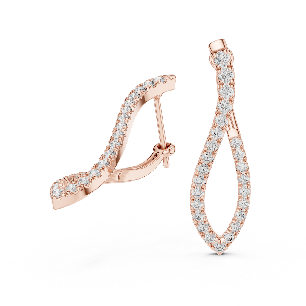 Lab Grown Diamond Marquise Hoop Earrings