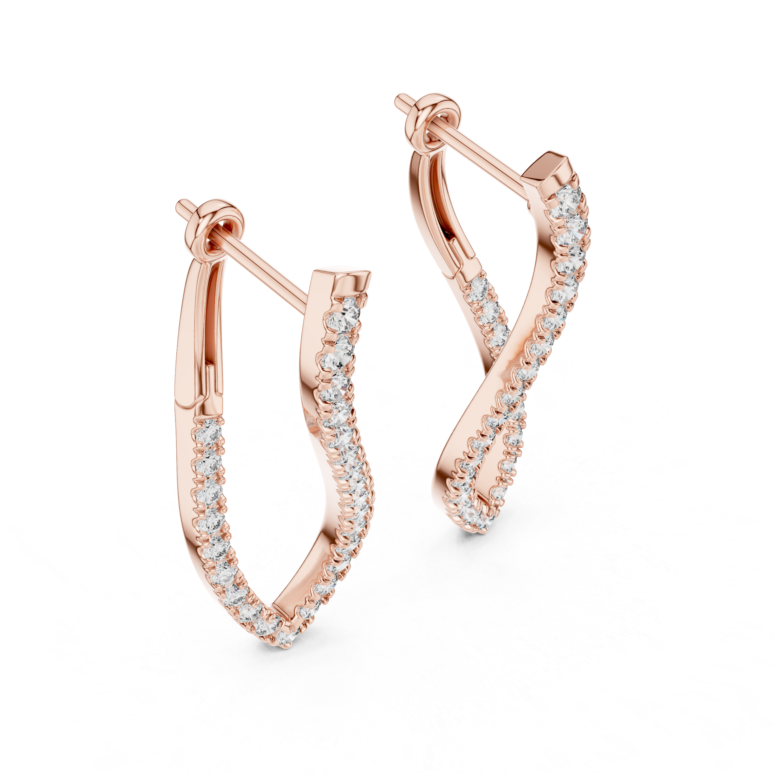 Lab Grown Diamond Marquise Hoop Earrings