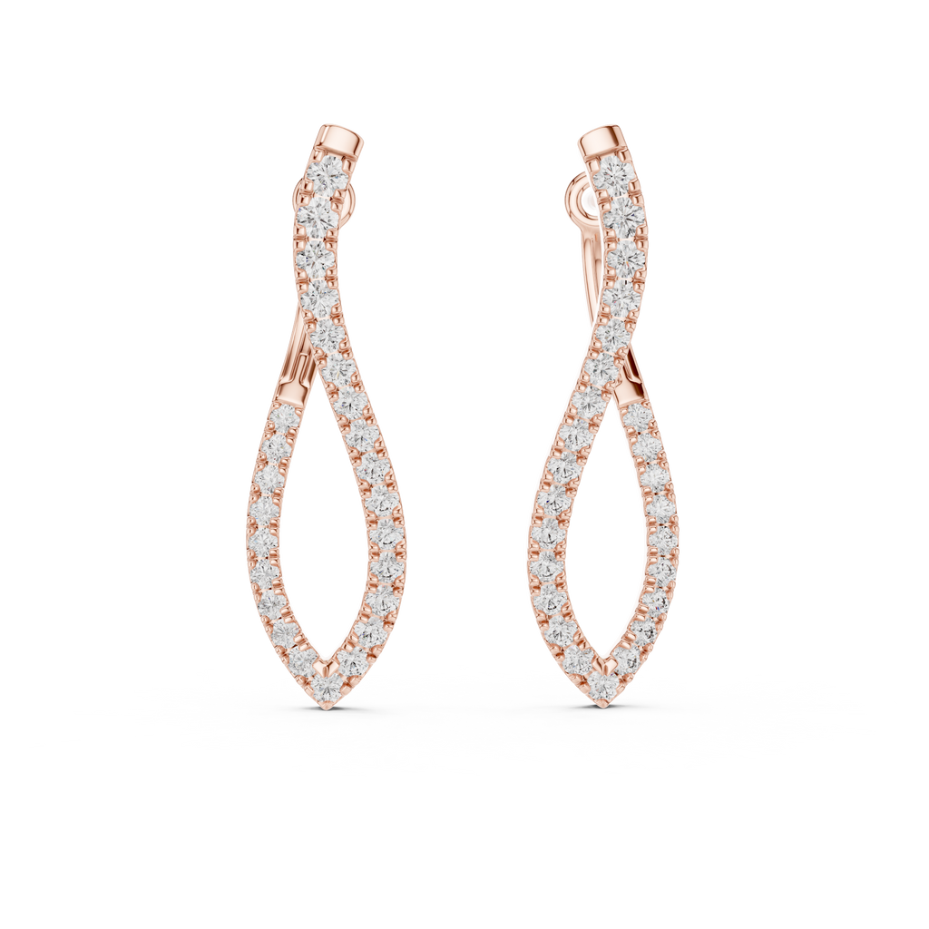 Lab Grown Diamond Marquise Hoop Earrings