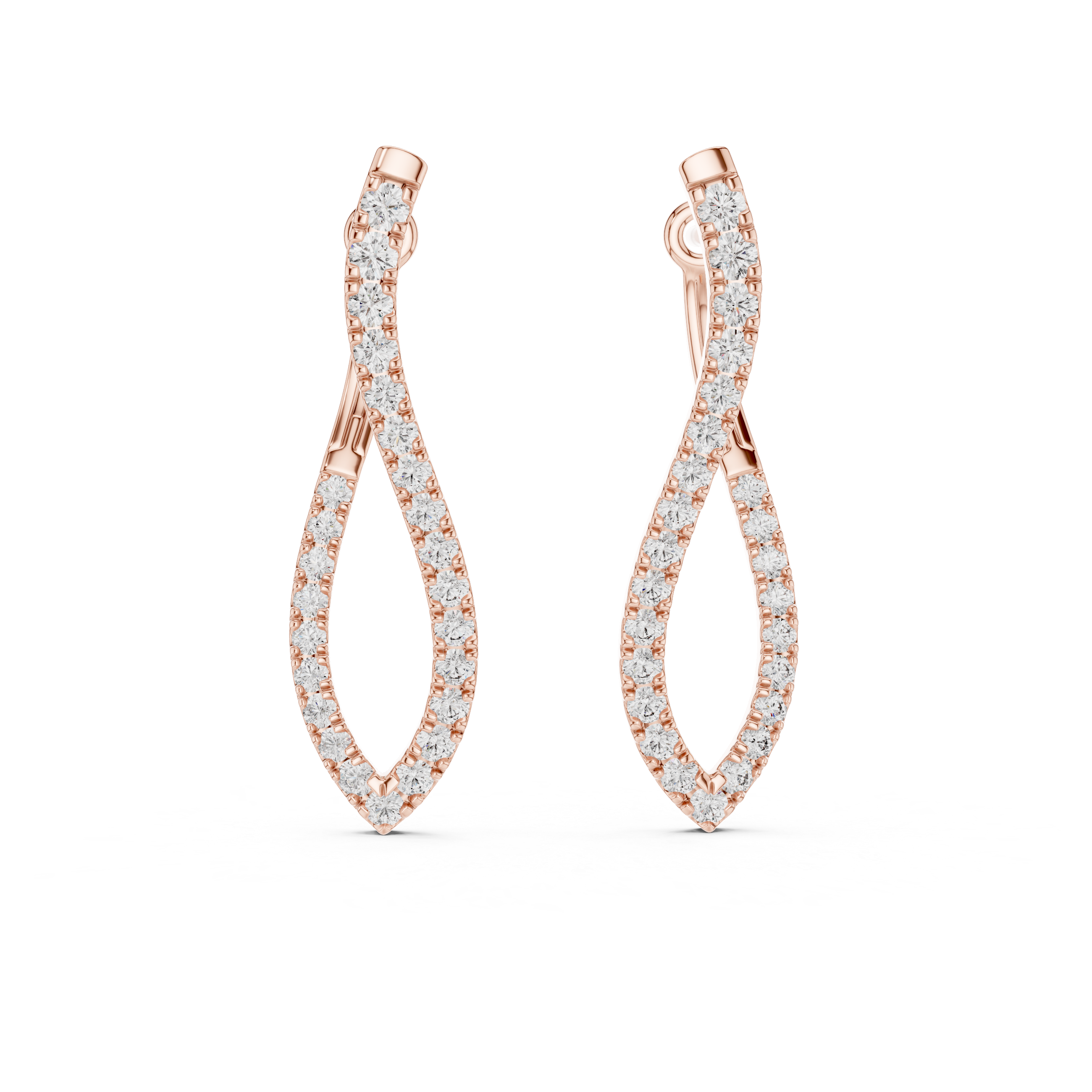 Lab Grown Diamond Marquise Hoop Earrings