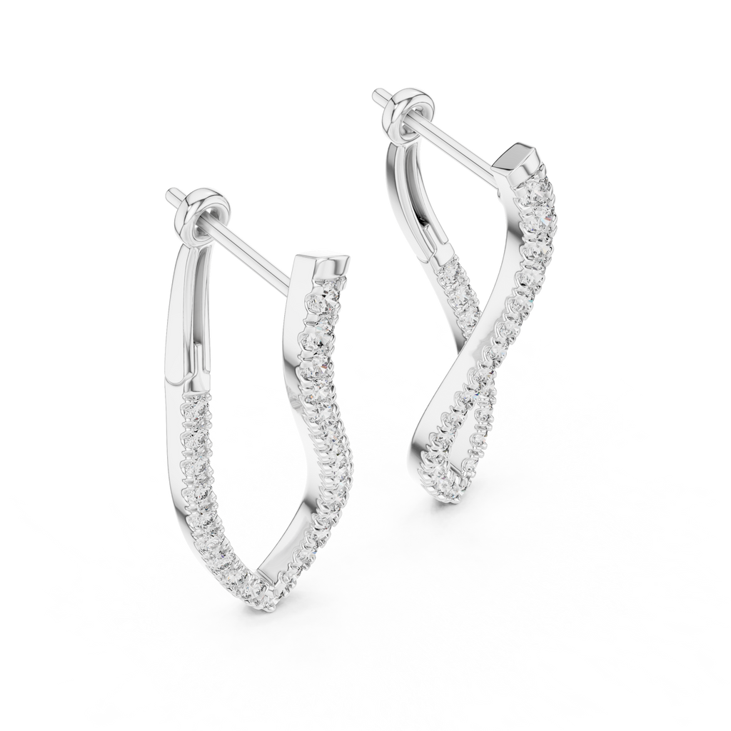Lab Grown Diamond Marquise Hoop Earrings