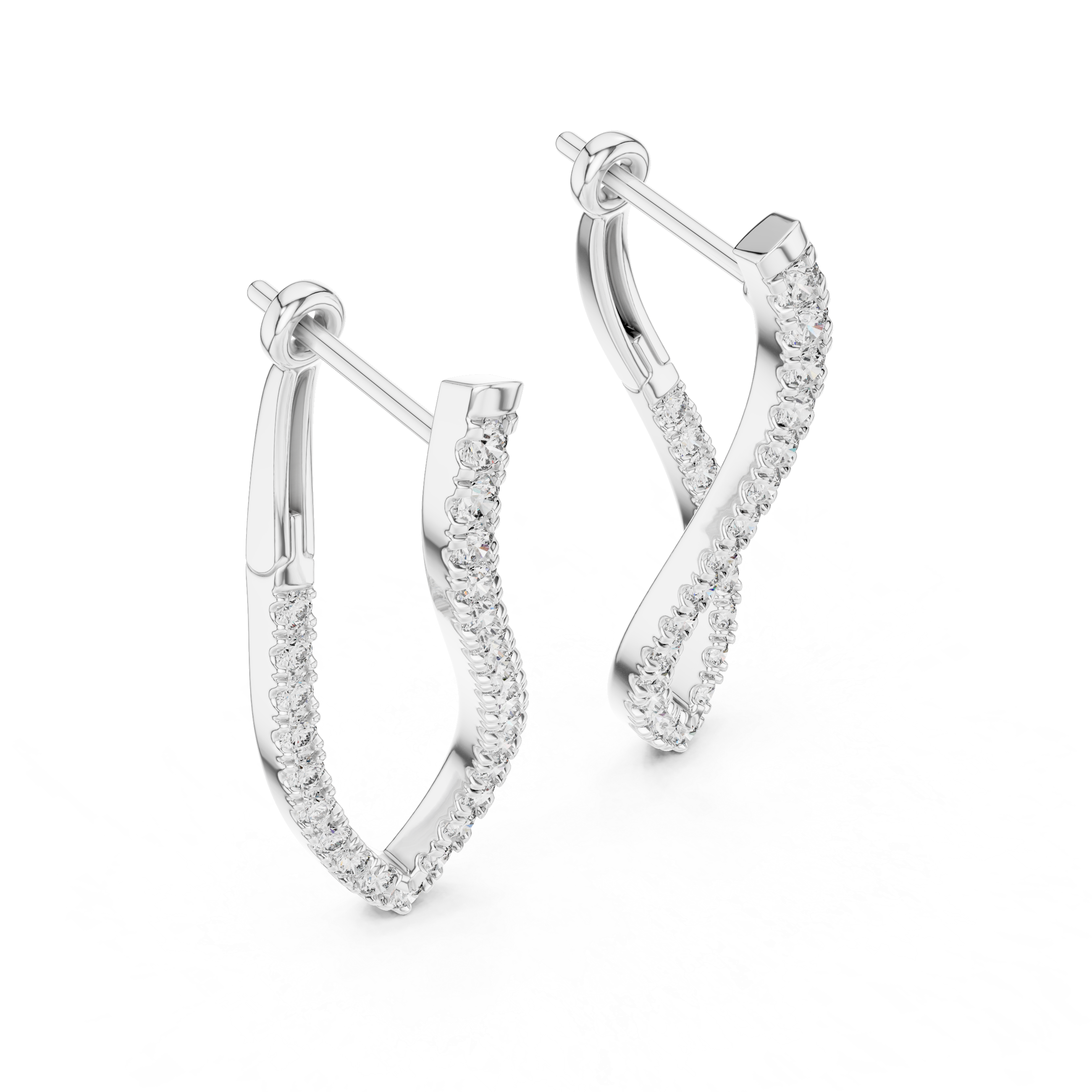 Lab Grown Diamond Marquise Hoop Earrings