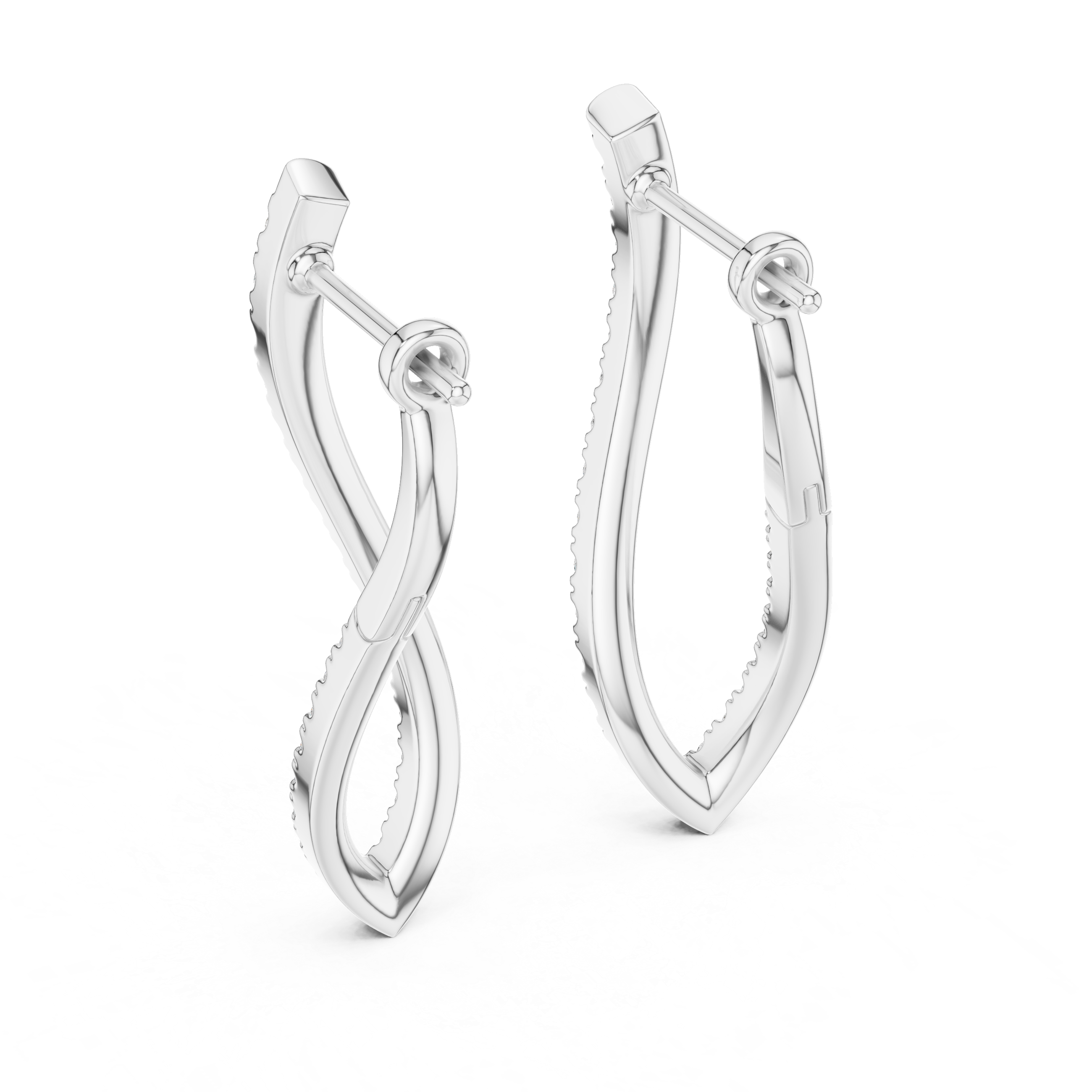 Lab Grown Diamond Marquise Hoop Earrings