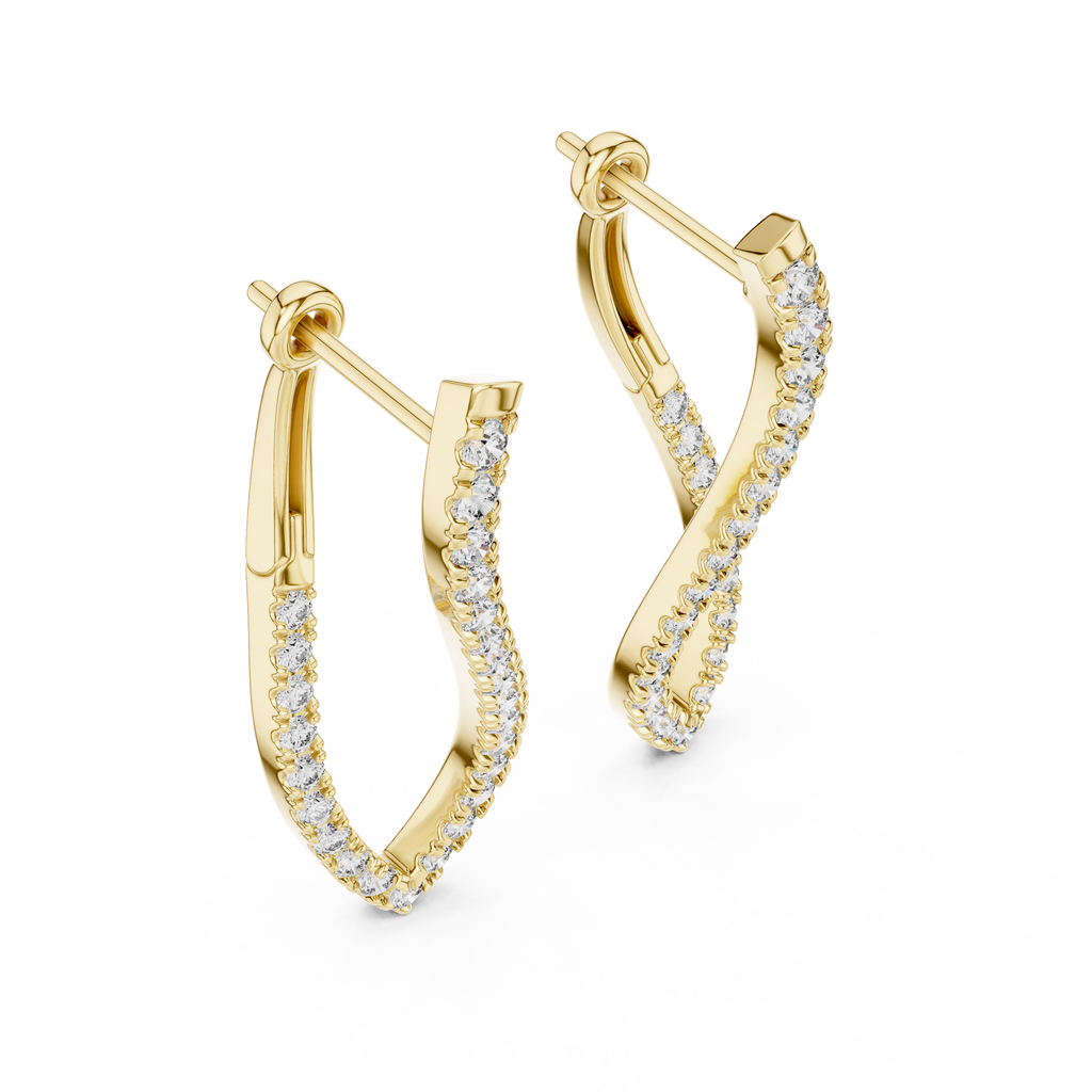 Lab Grown Diamond Marquise Hoop Earrings