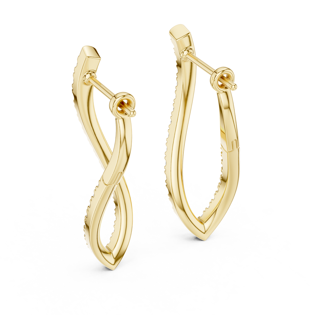 Lab Grown Diamond Marquise Hoop Earrings