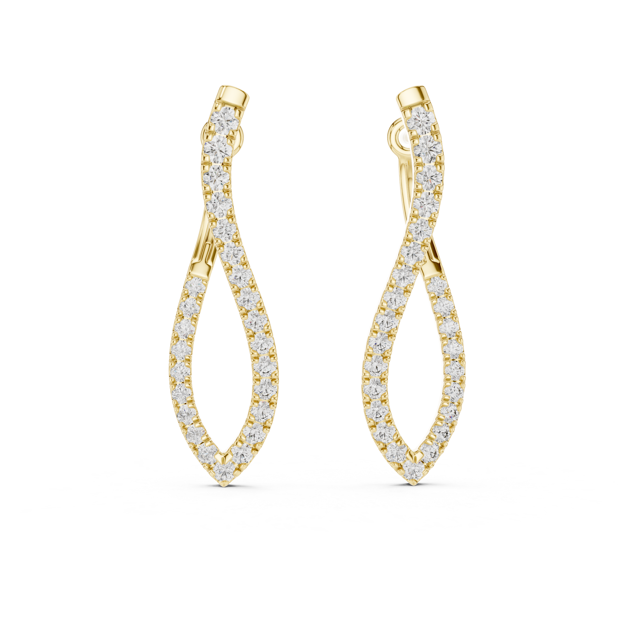 Lab Grown Diamond Marquise Hoop Earrings