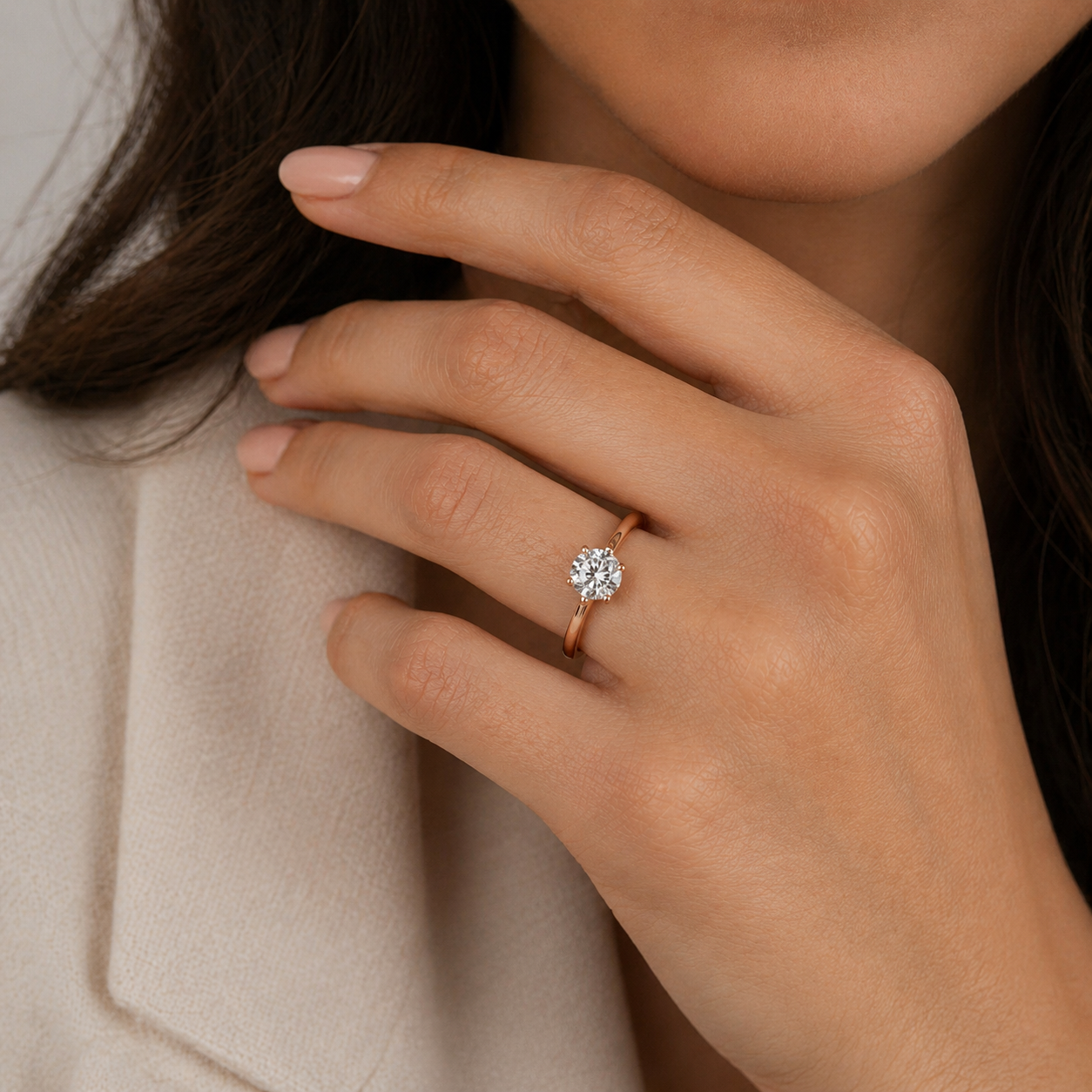 Round Cut Prong Solitaire Diamond Ring