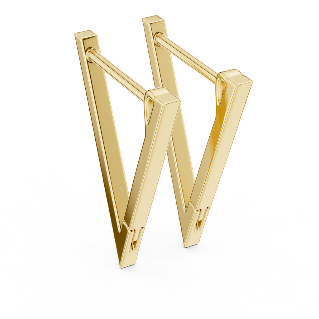 V Shape Diamond Stud Earrings