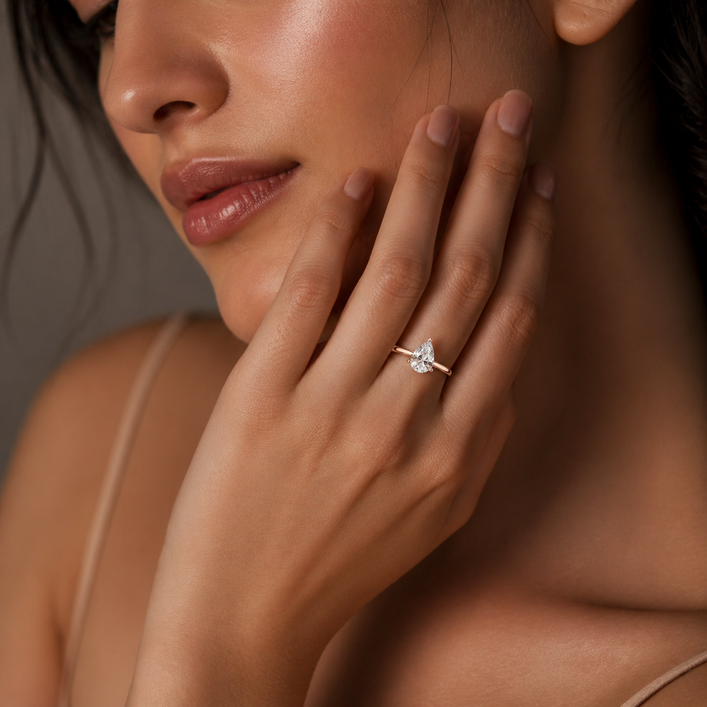 Pear Cut Solitaire Ring