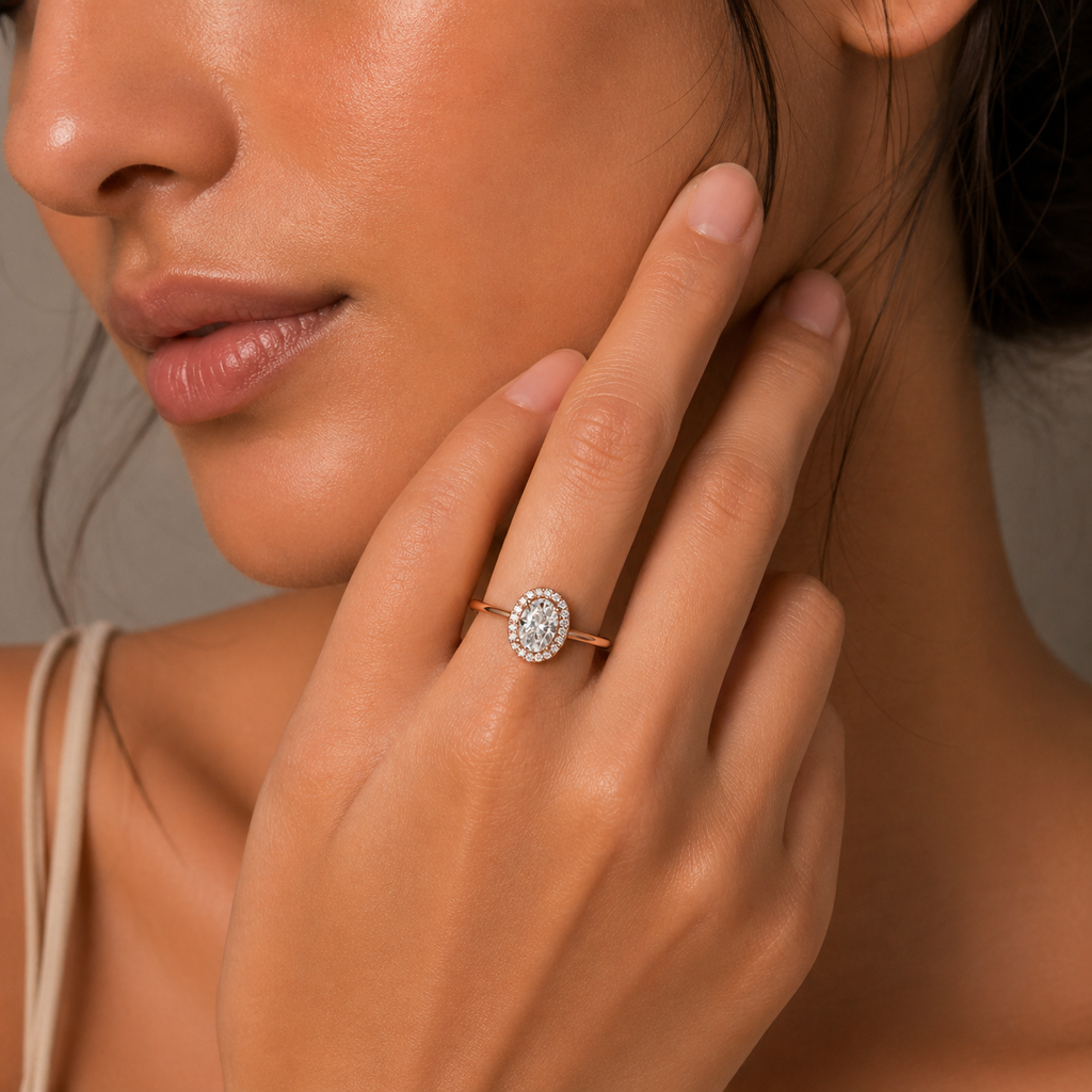 Oval Halo Diamond Ring