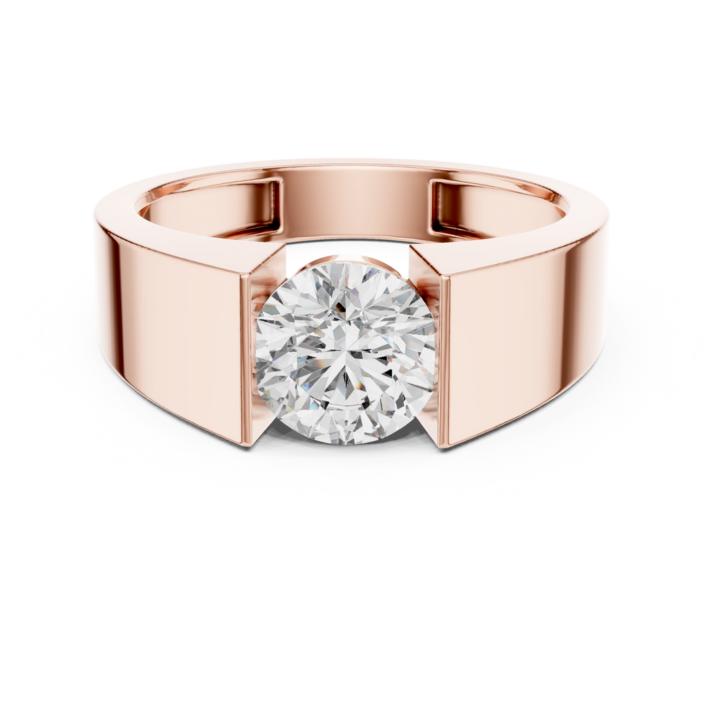 Bold Crown Solitaire Ring