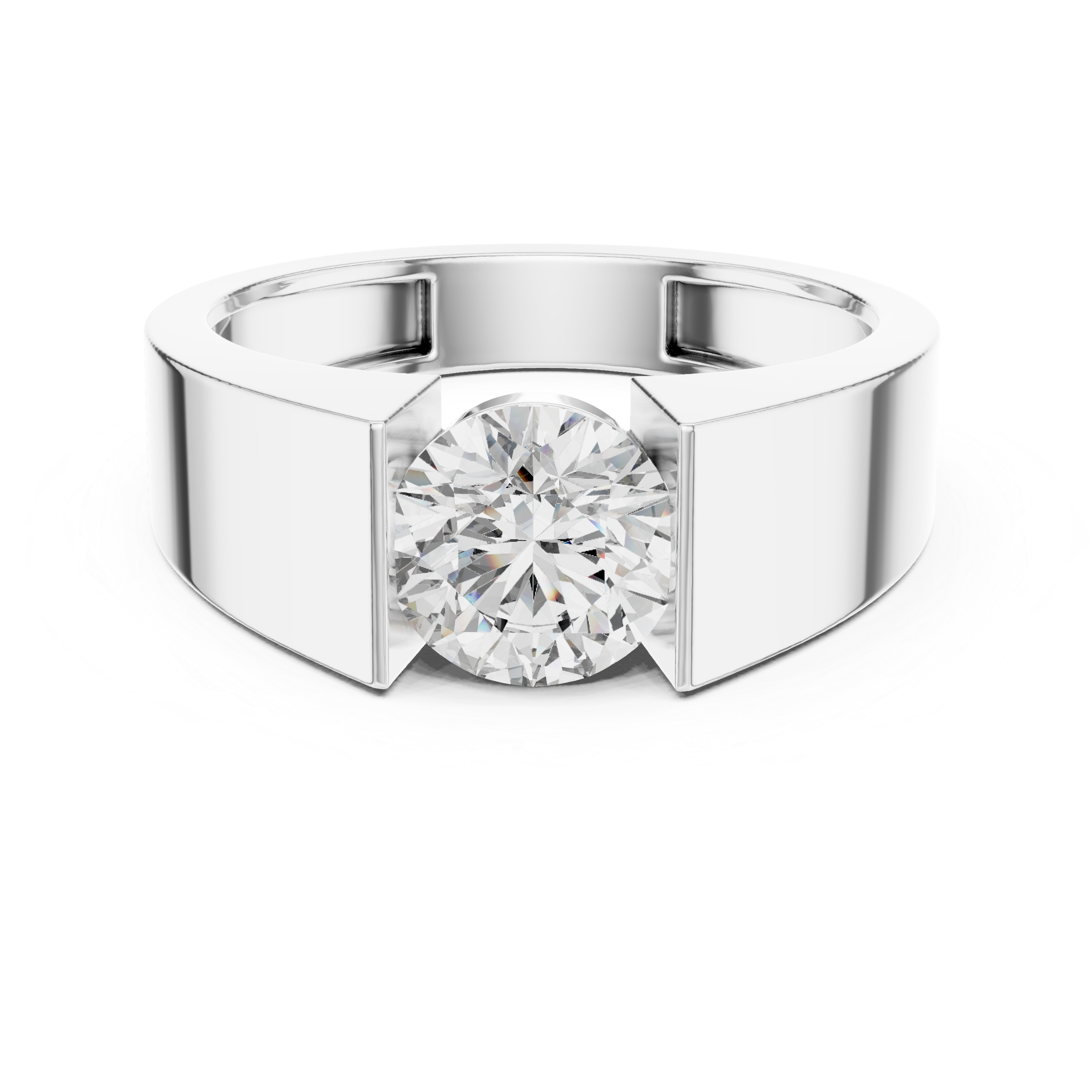 Bold Crown Solitaire Ring