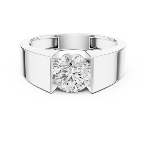 Bold Crown Solitaire Ring