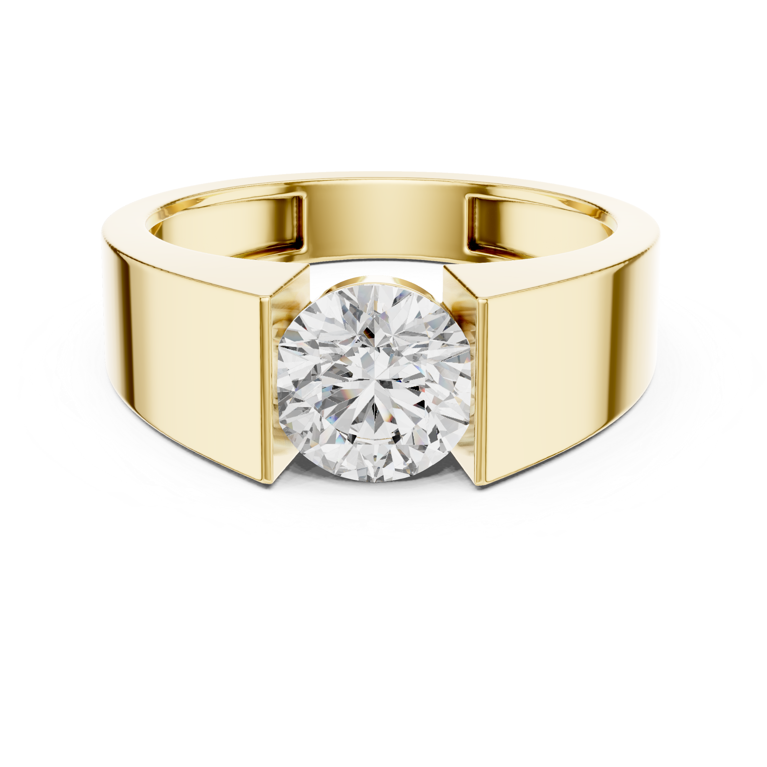 Bold Crown Solitaire Ring