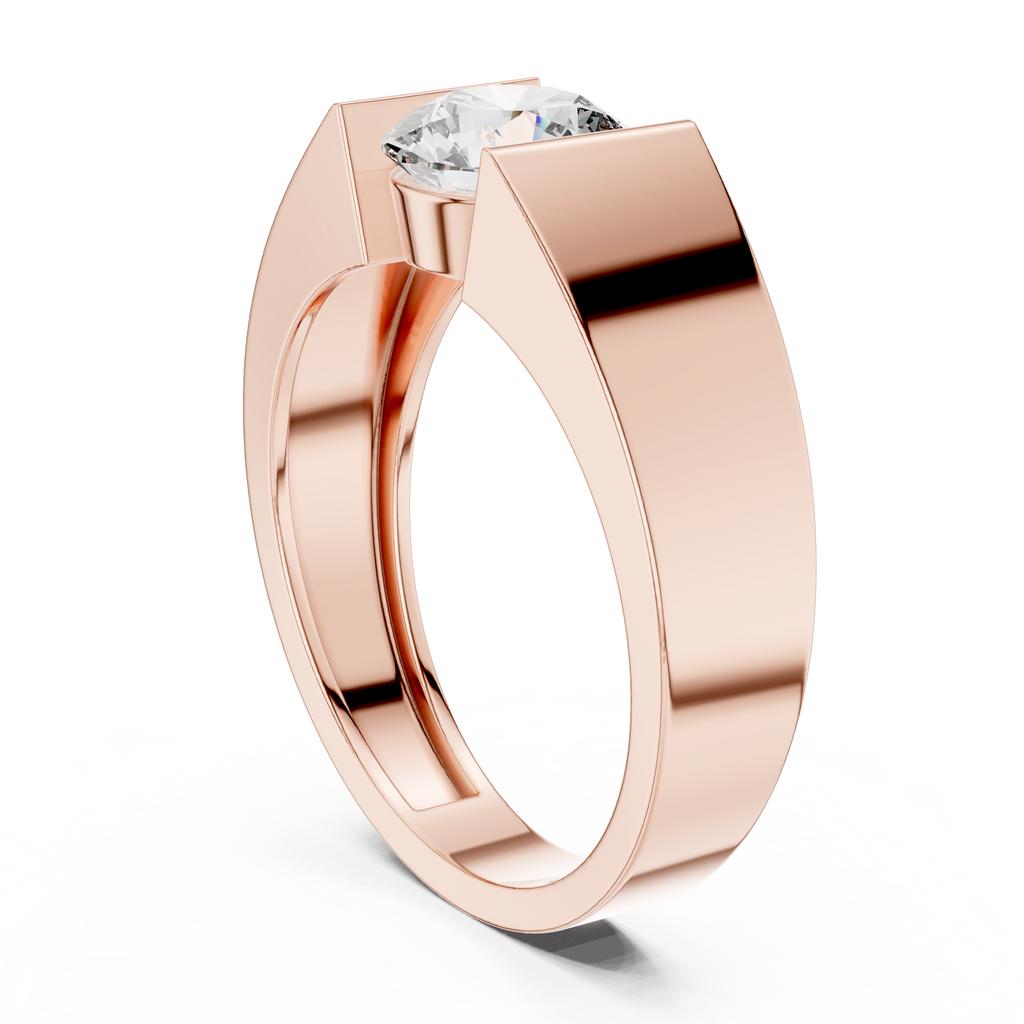 Bold Crown Solitaire Ring