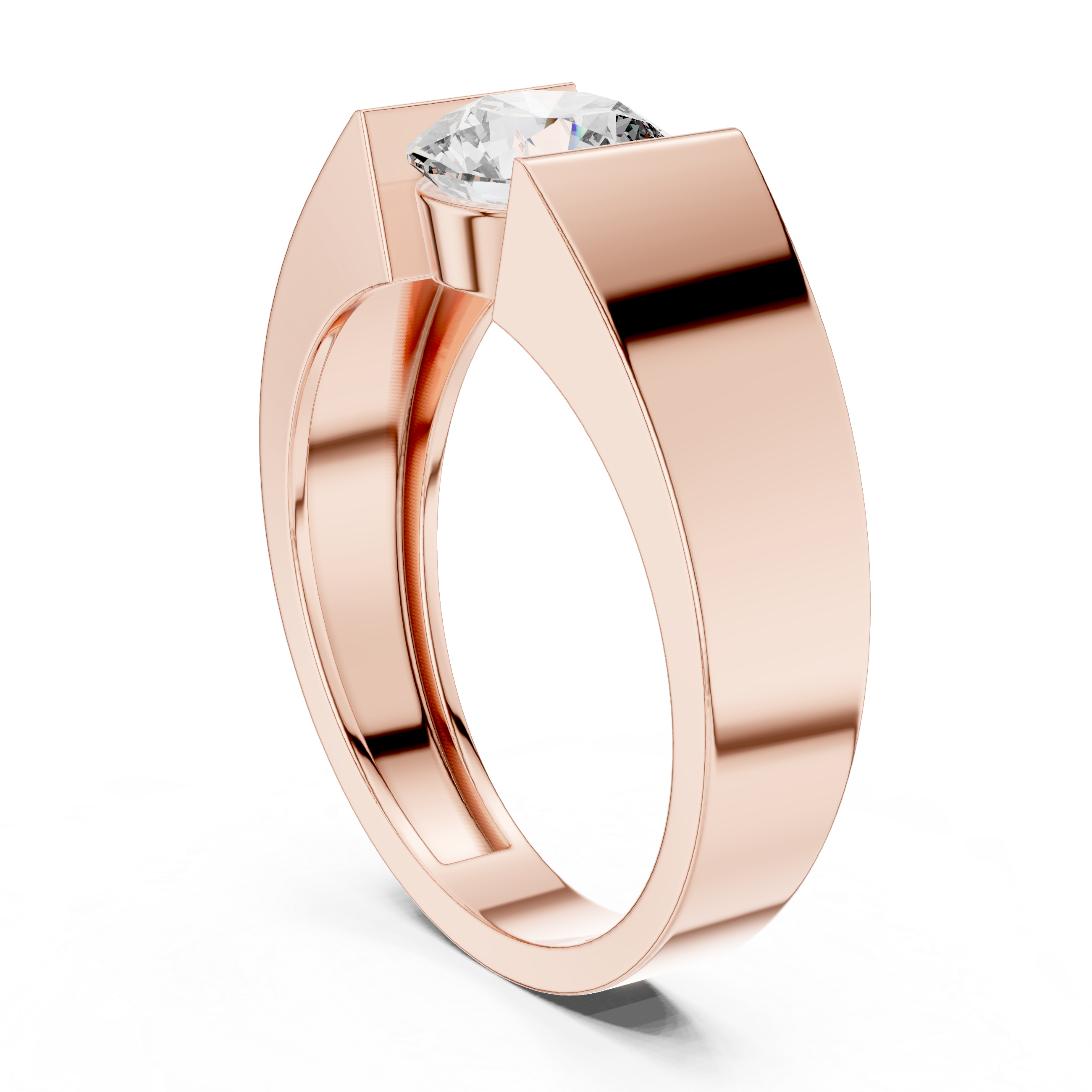 Bold Crown Solitaire Ring