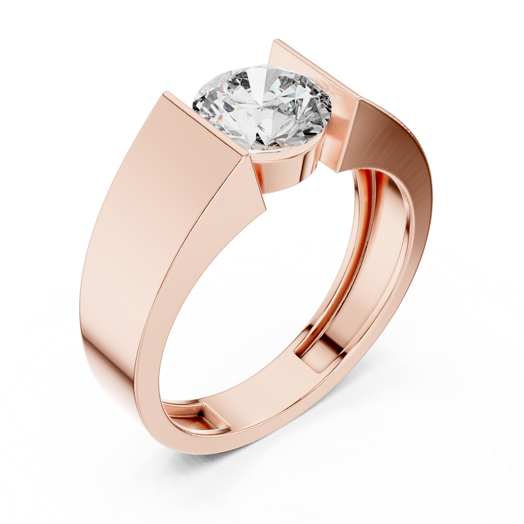 Bold Crown Solitaire Ring