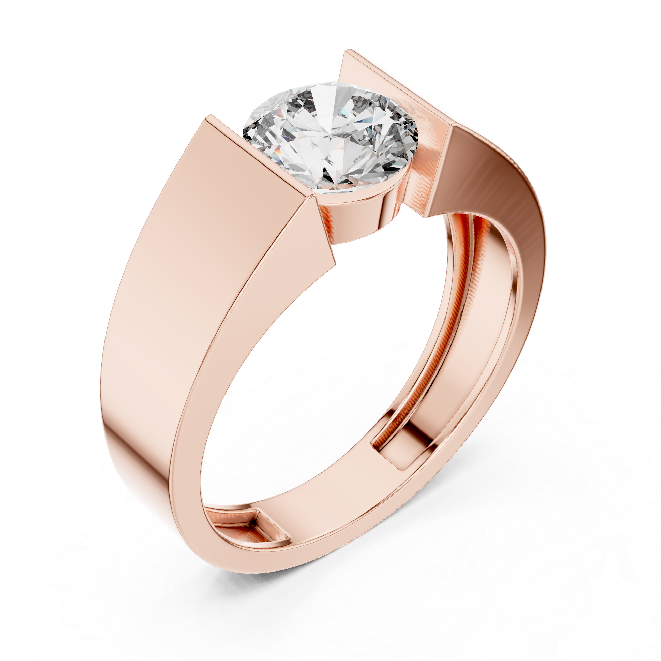 Bold Crown Solitaire Ring