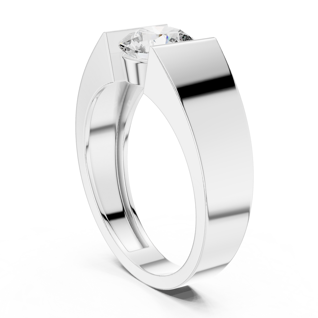 Bold Crown Solitaire Ring