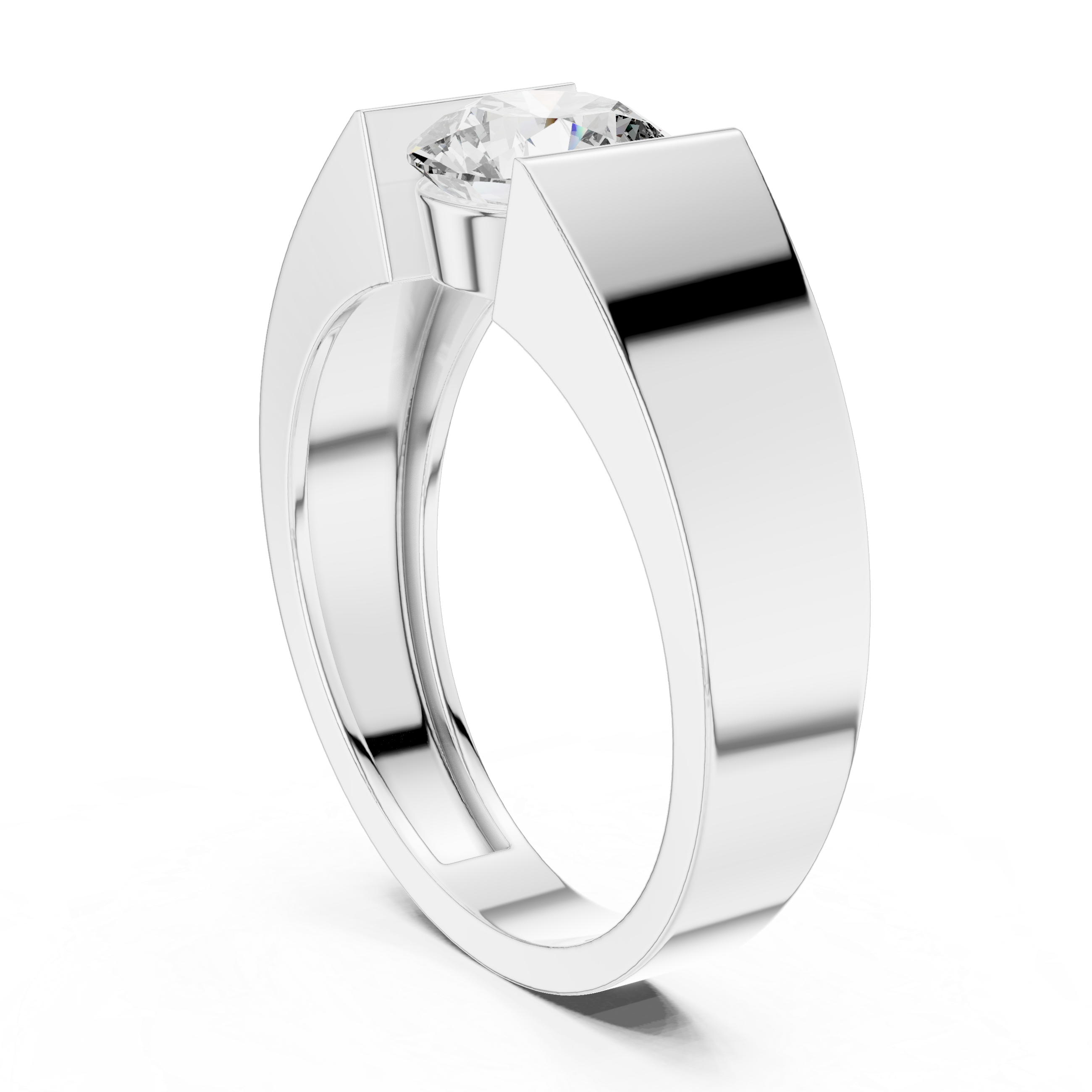 Bold Crown Solitaire Ring