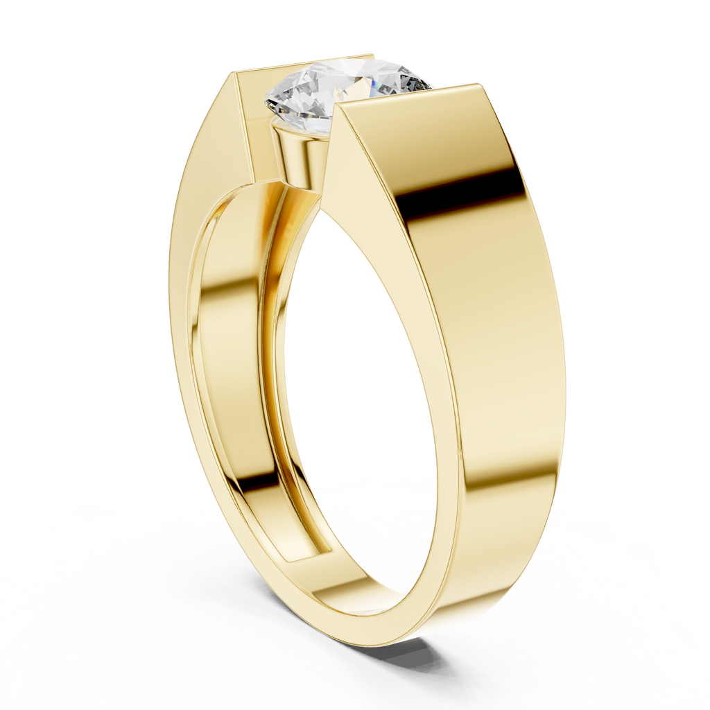 Bold Crown Solitaire Ring