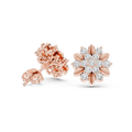Floral Diamond Cluster Stud Earrings