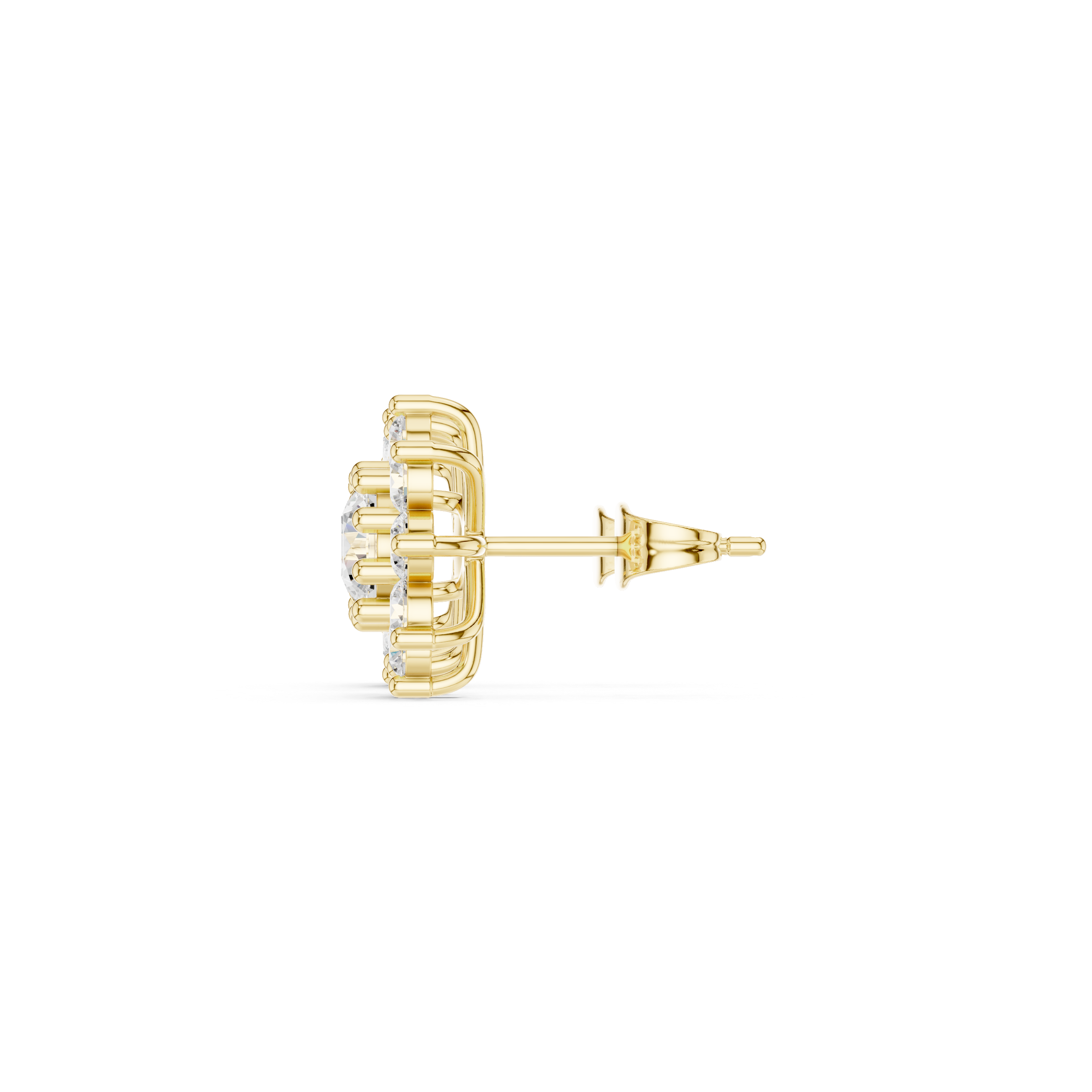 Floral Halo Diamond Stud Earrings