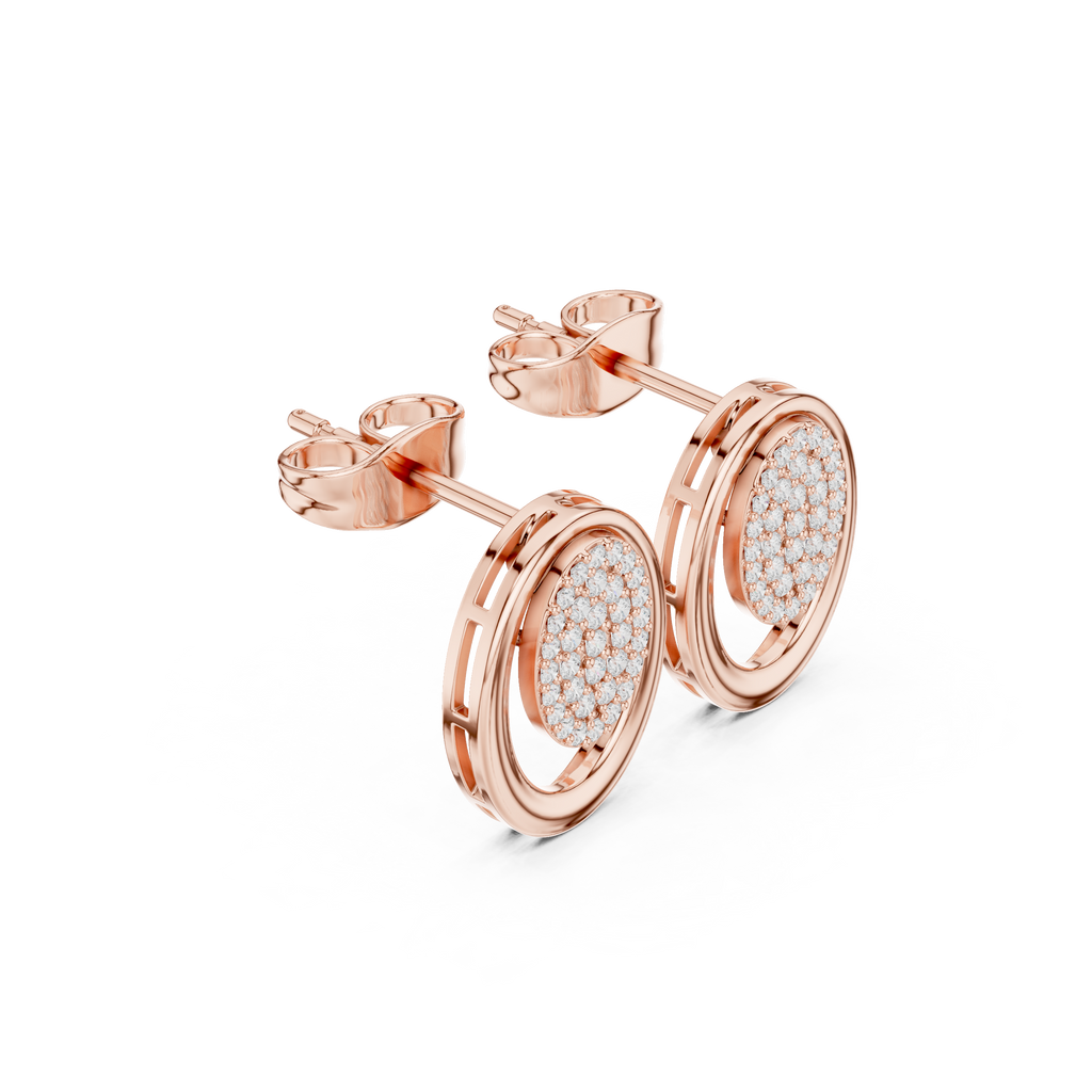 Oval Halo Diamond Stud Earrings