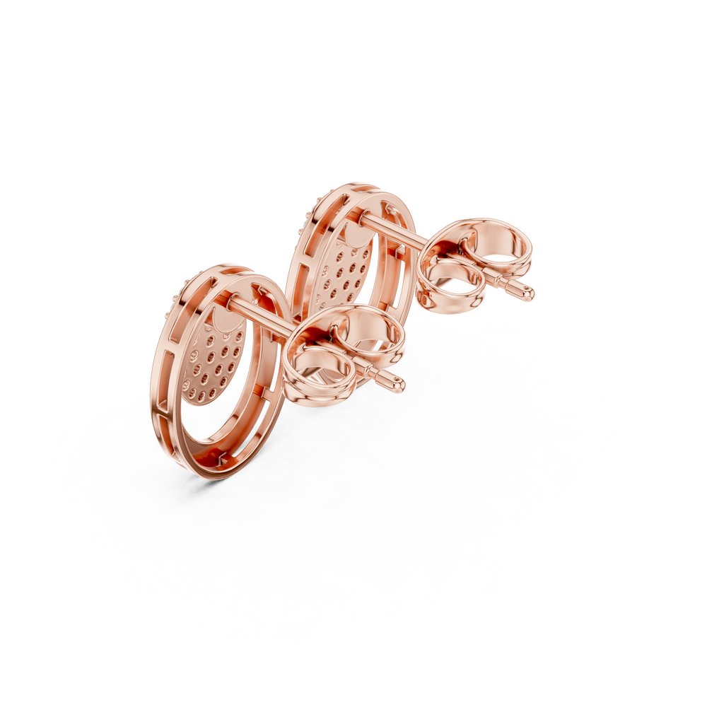 Oval Halo Diamond Stud Earrings