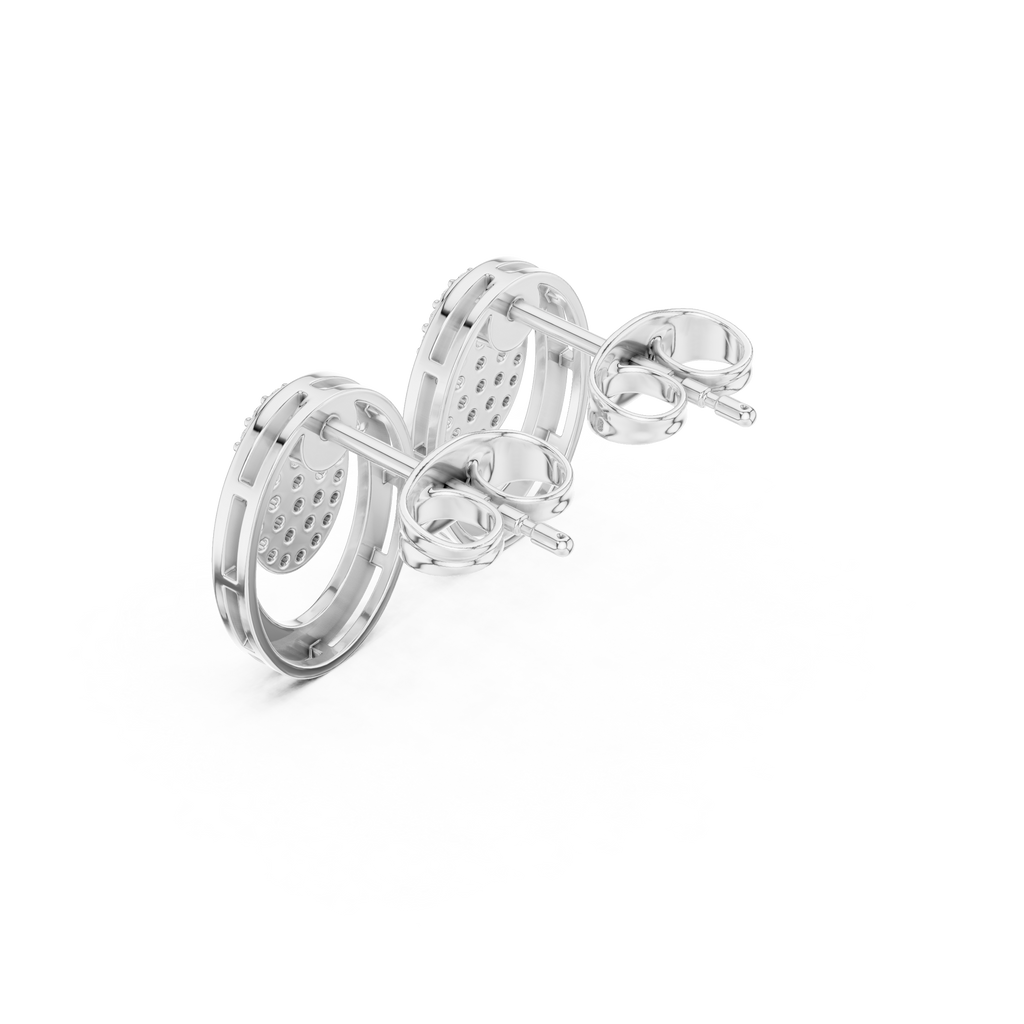 Oval Halo Diamond Stud Earrings