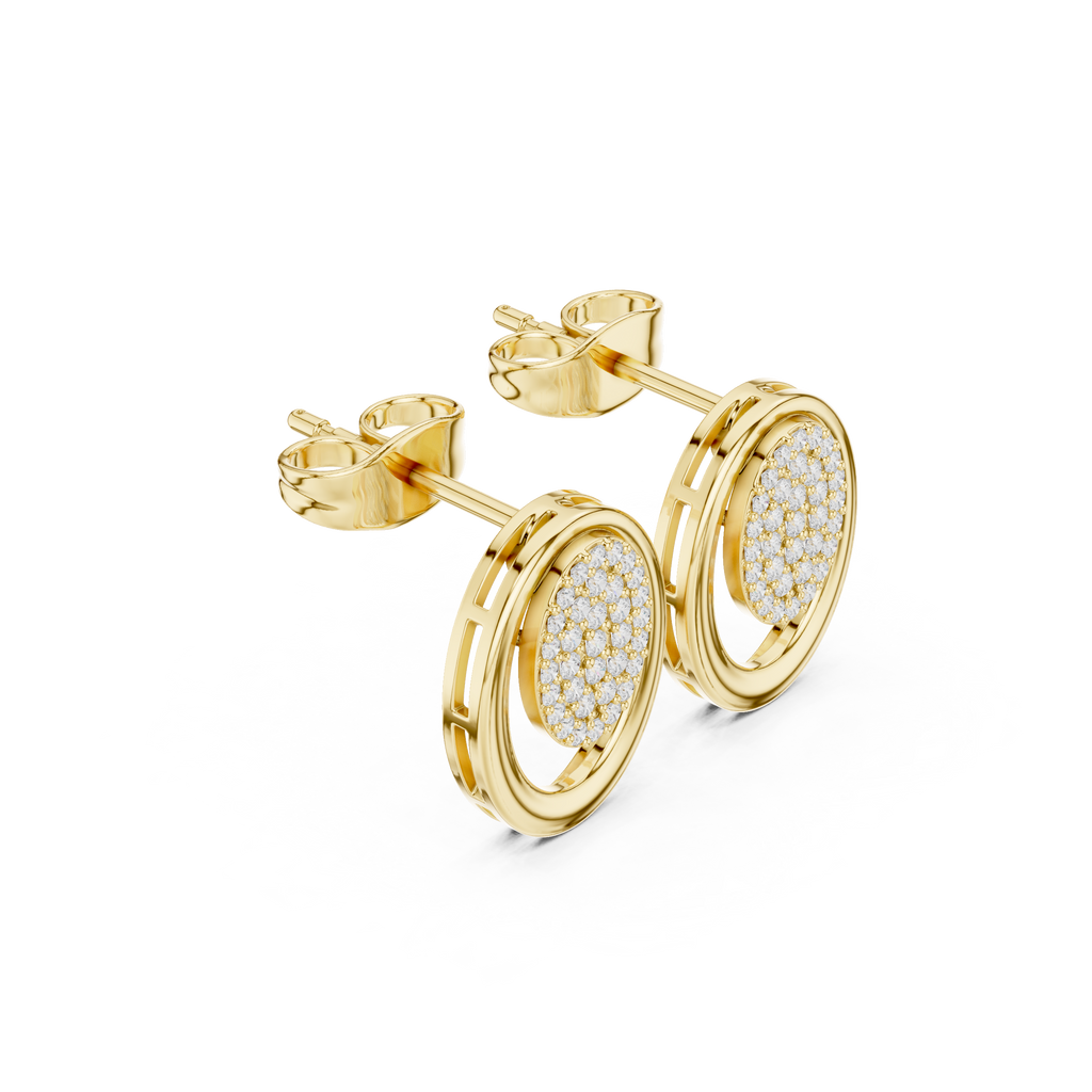 Oval Halo Diamond Stud Earrings
