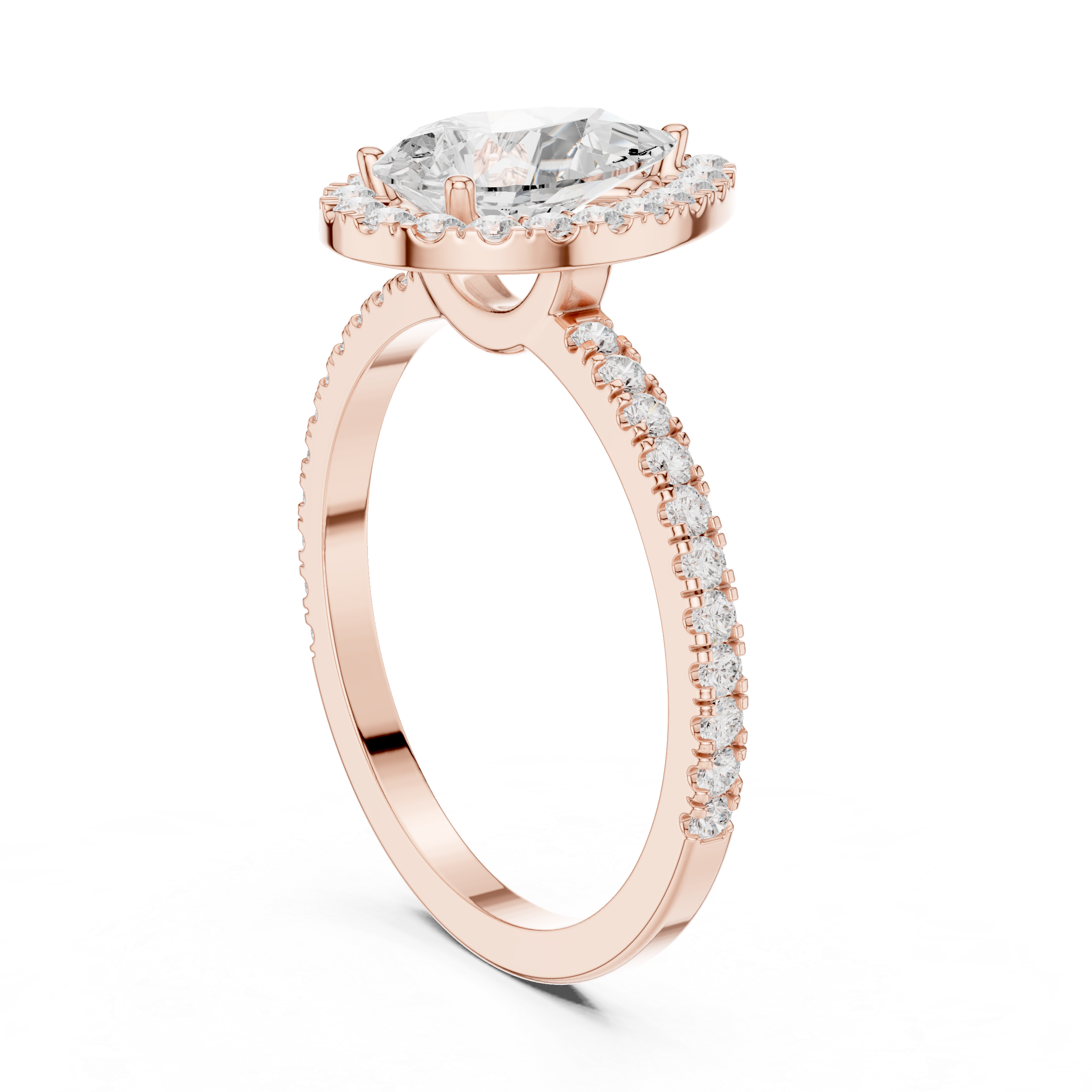 Pear Cut Halo Diamond Ring