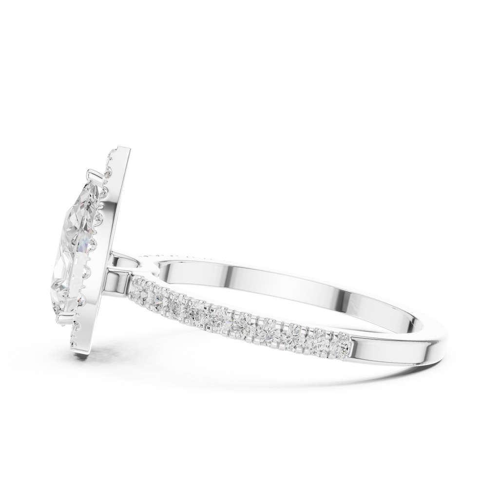Pear Cut Halo Diamond Ring