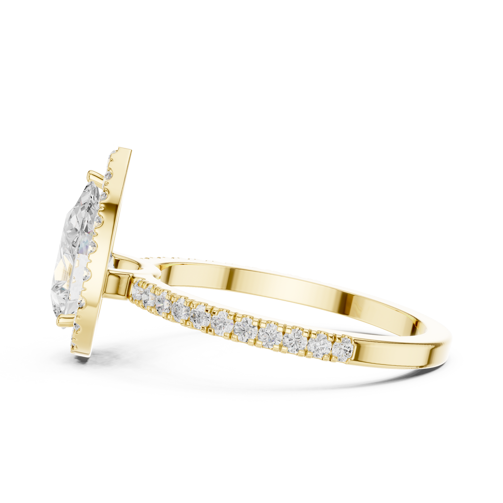 Pear Cut Halo Diamond Ring