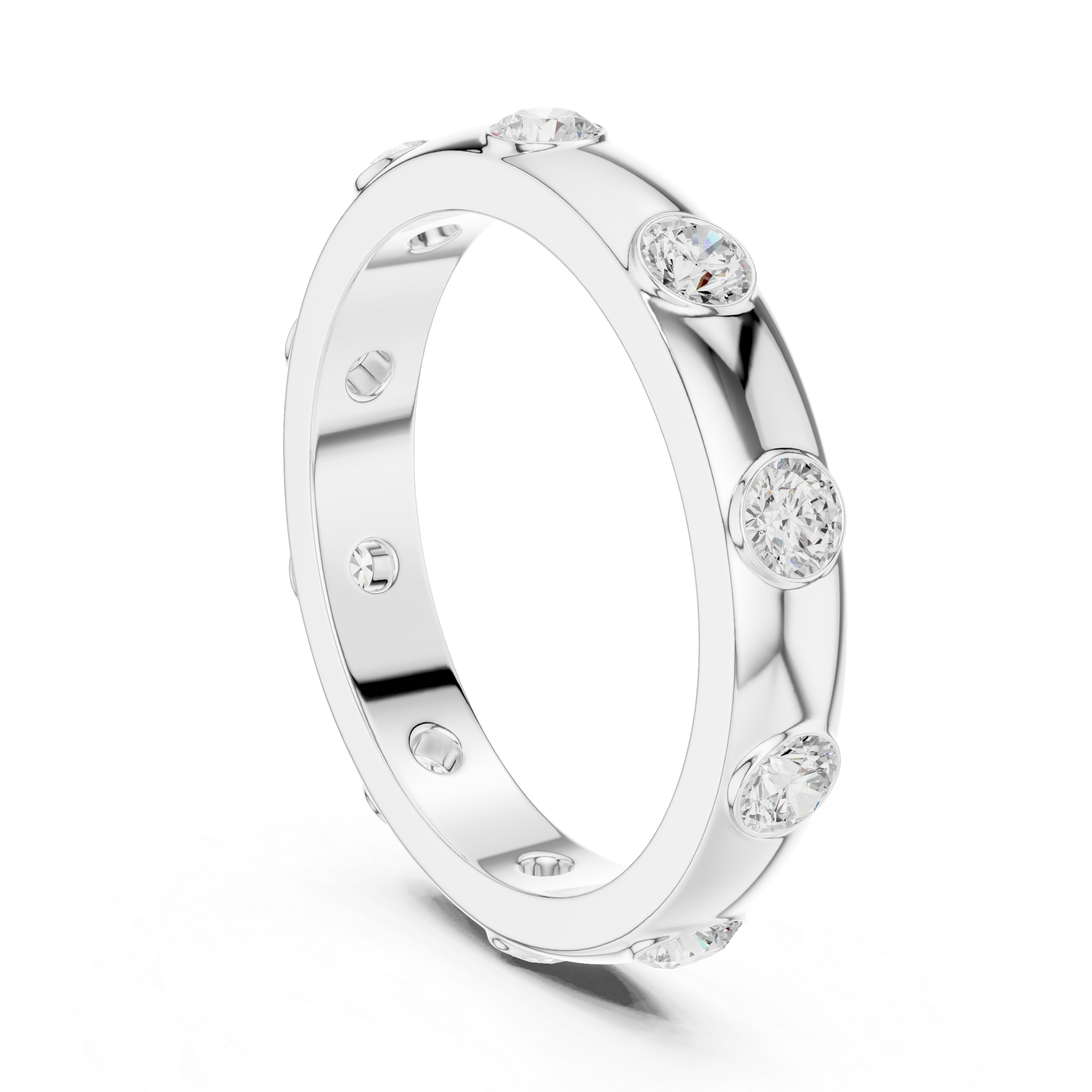 Bezel Set Diamond Band Ring
