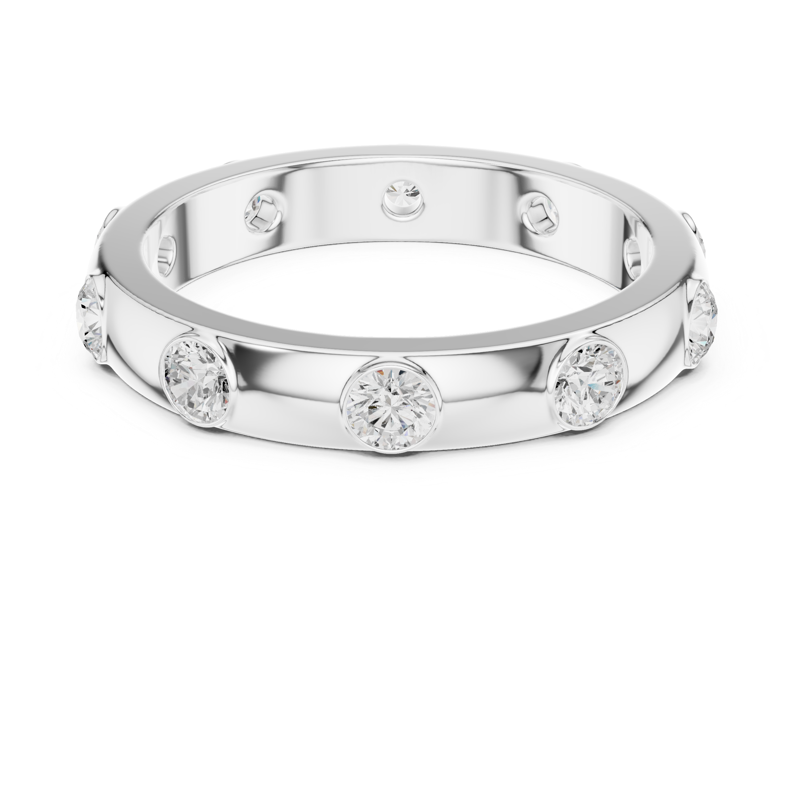 Bezel Set Diamond Band Ring